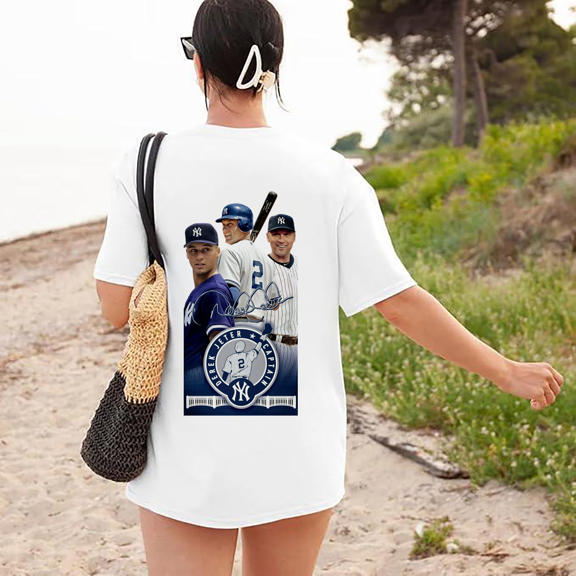 Derek Jeter 79 180g Combed Cotton T-Shirt With Back Heat Transfer Print – Soft, Lightweight, Fitted Design – Stylish Casual Wear For Sports & Everyday Use