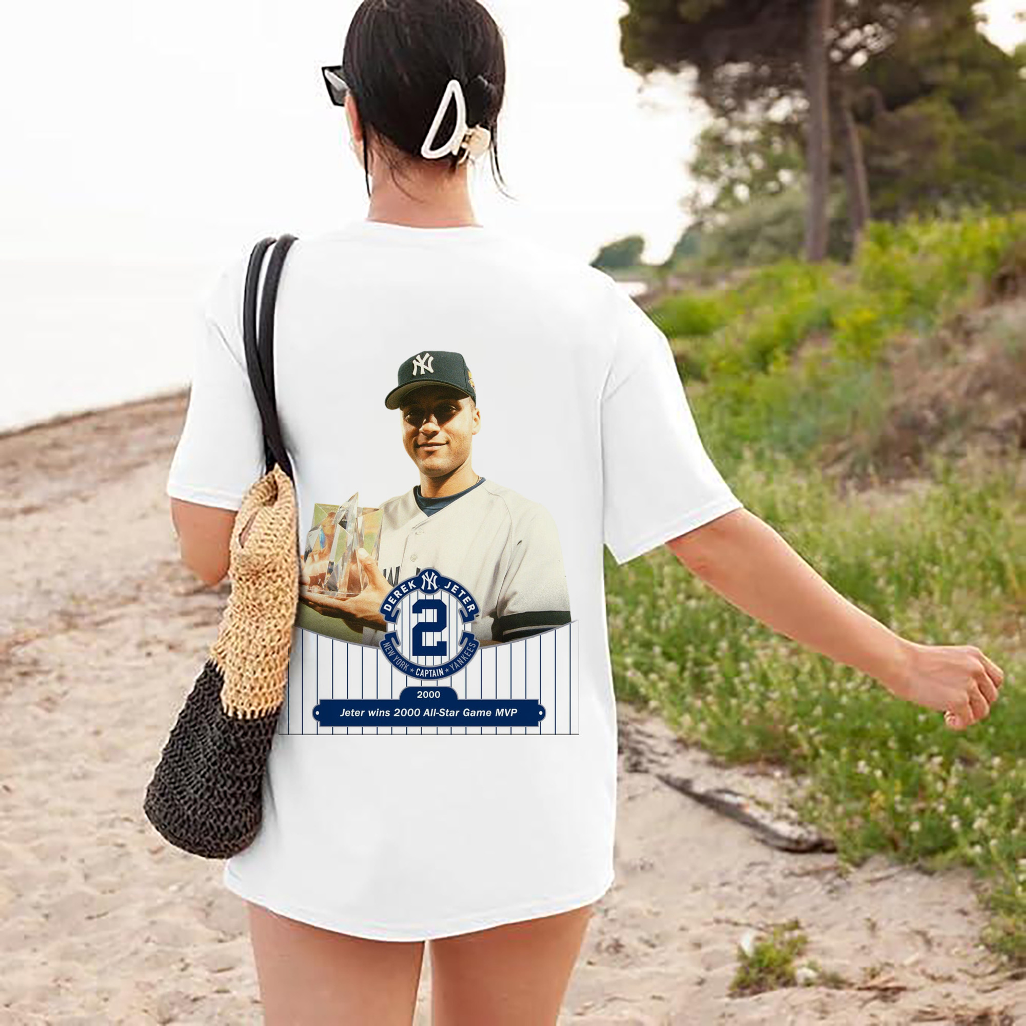 Derek Jeter 80 180g Combed Cotton T-Shirt With Back Heat Transfer Print – Soft, Lightweight, Fitted Design – Stylish Casual Wear For Sports & Everyday Use