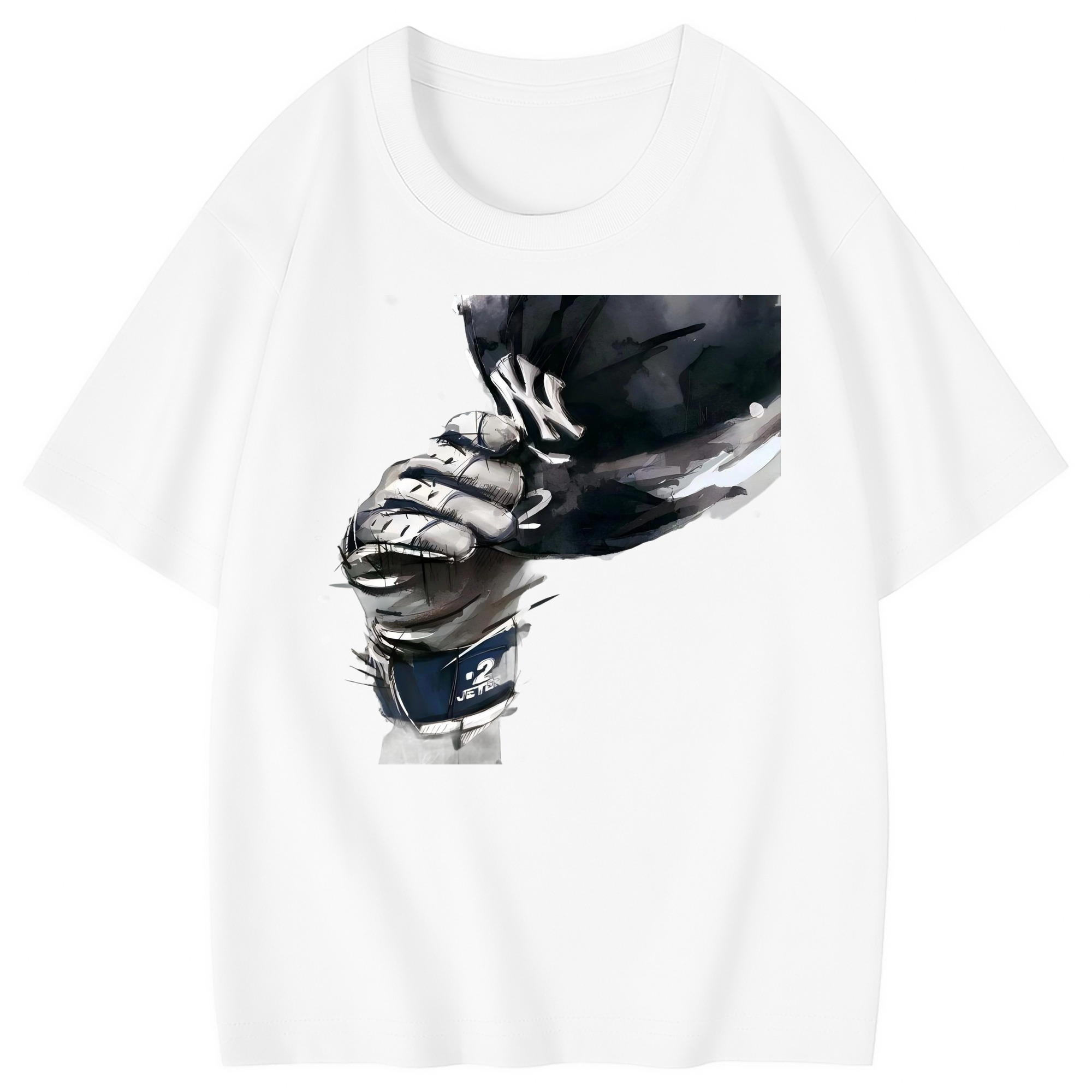 Derek Jeter 76 Combed Cotton Kids T-Shirt 180g With Front Heat Transfer Print – Soft, Lightweight, Side-Seamed Design – Stylish And Comfortable Casual Wear For Everyday Activities