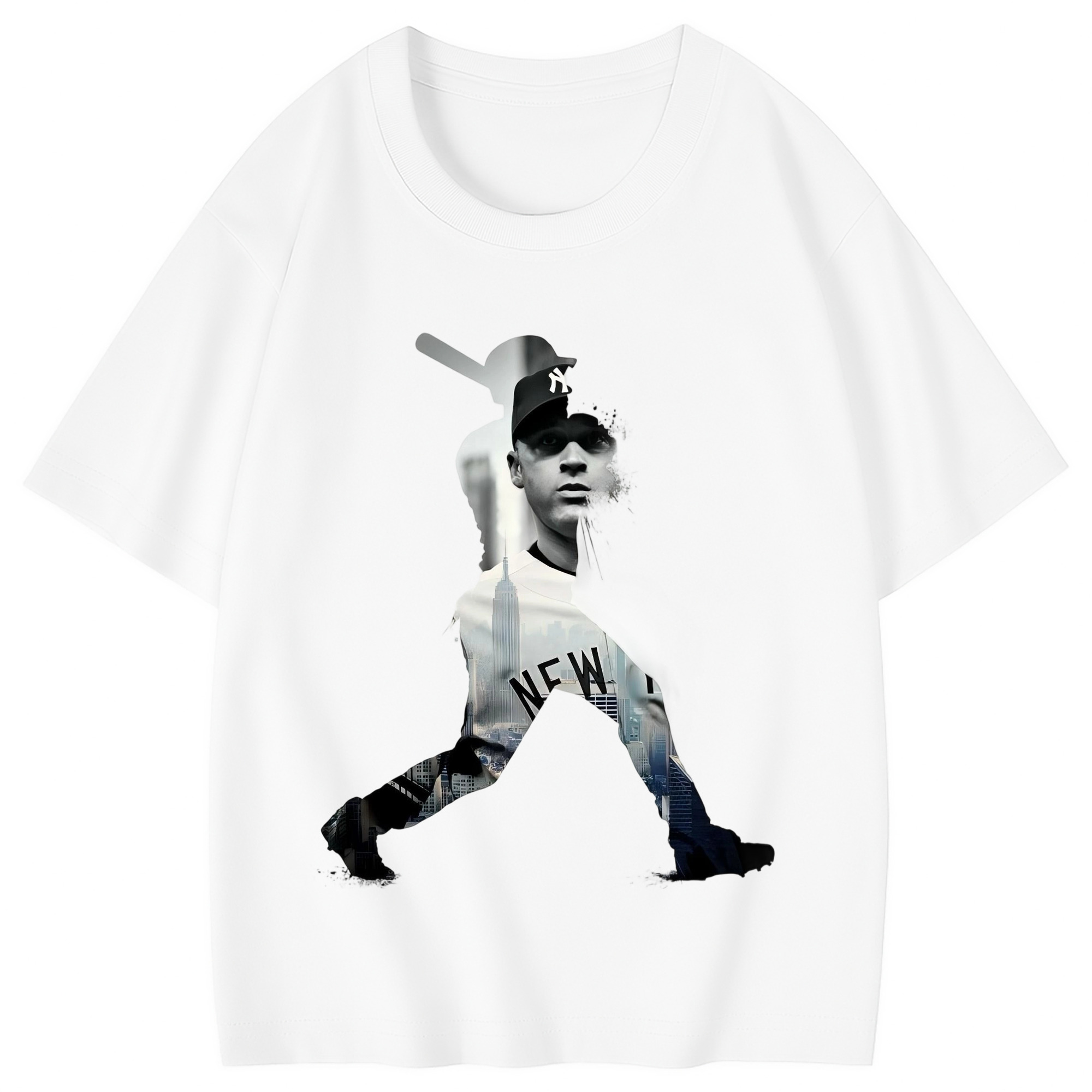 Derek Jeter 83 Combed Cotton Kids T-Shirt 180g With Front Heat Transfer Print – Soft, Lightweight, Side-Seamed Design – Stylish And Comfortable Casual Wear For Everyday Activities