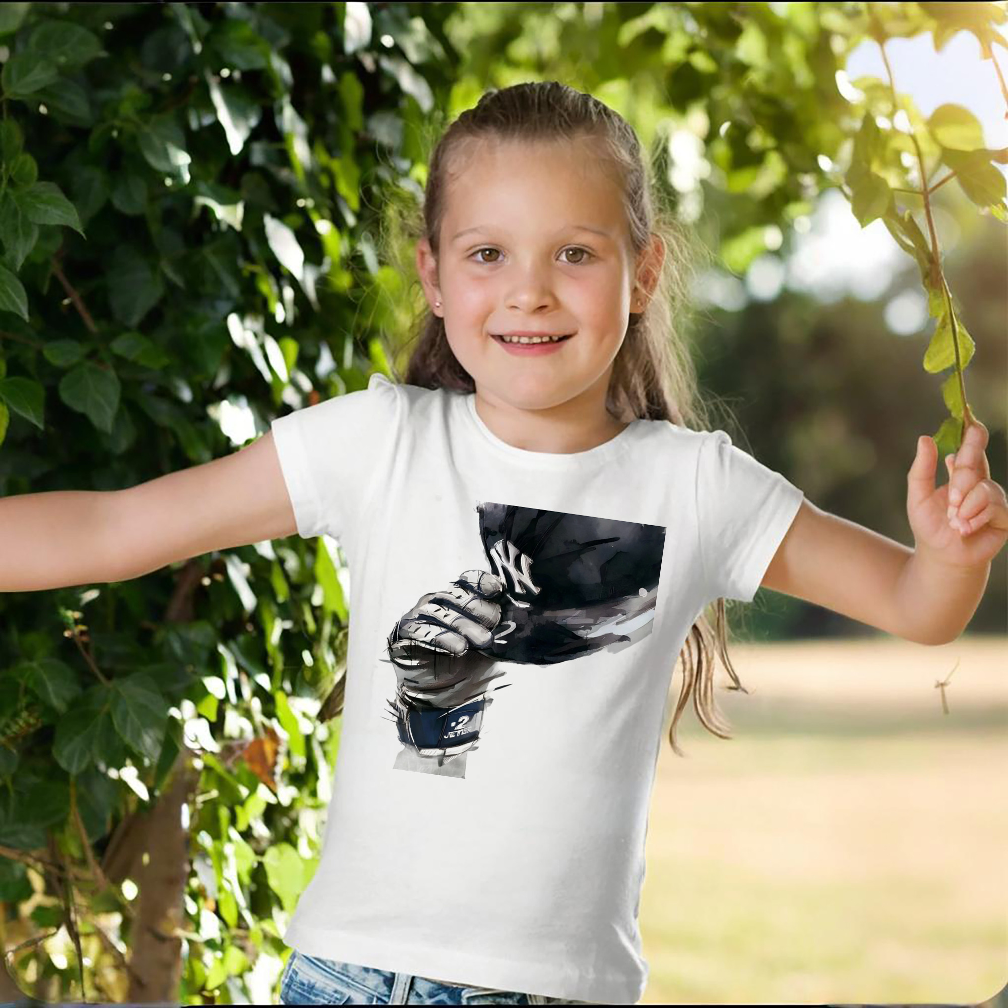 Derek Jeter 76 Combed Cotton Kids T-Shirt 180g With Front Heat Transfer Print – Soft, Lightweight, Side-Seamed Design – Stylish And Comfortable Casual Wear For Everyday Activities