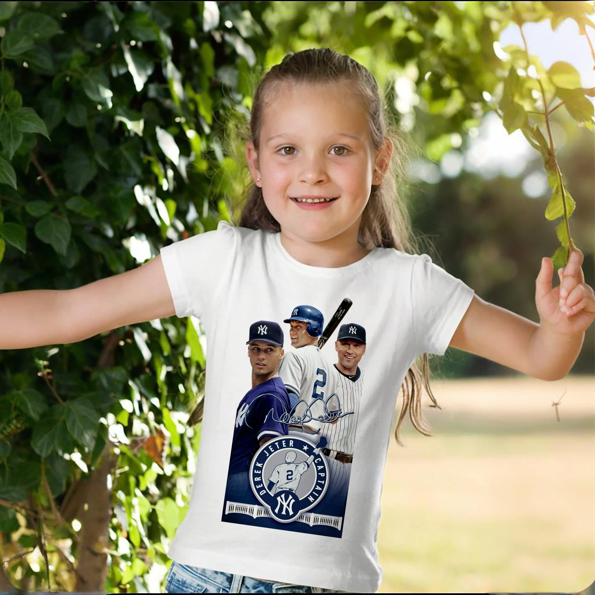 Derek Jeter 79 Combed Cotton Kids T-Shirt 180g With Front Heat Transfer Print – Soft, Lightweight, Side-Seamed Design – Stylish And Comfortable Casual Wear For Everyday Activities