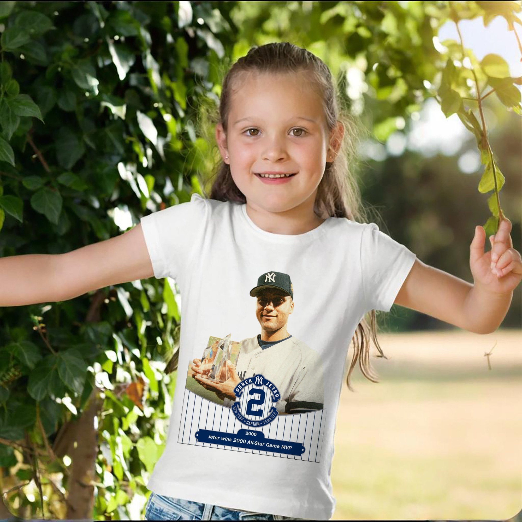 Derek Jeter 80 Combed Cotton Kids T-Shirt 180g With Front Heat Transfer Print – Soft, Lightweight, Side-Seamed Design – Stylish And Comfortable Casual Wear For Everyday Activities