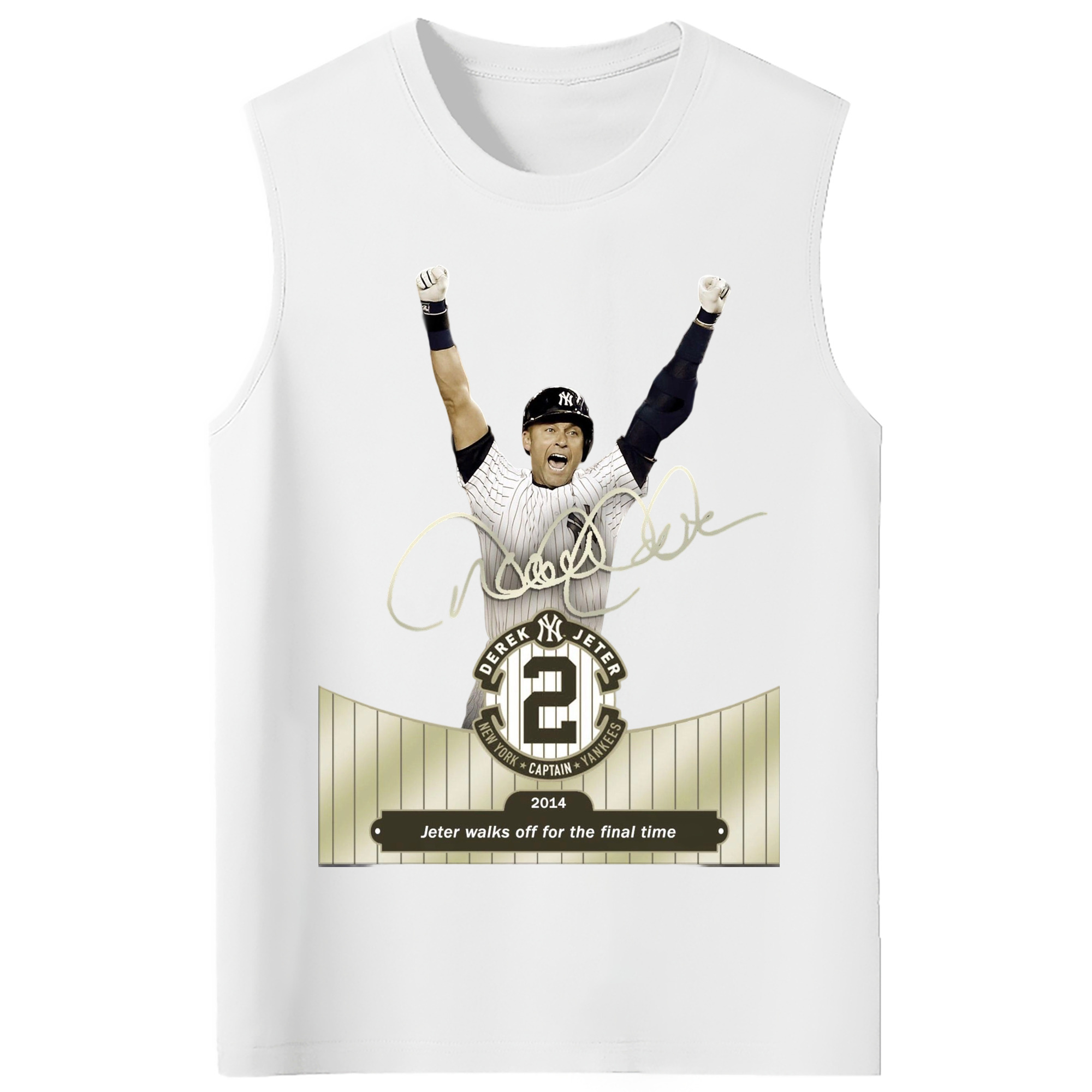Derek Jeter 81 210g Combed Cotton Tank Top With Front Heat Transfer Print – Soft, Lightweight, Fitted Design – Stylish & Comfortable Casual Wear For Sports & Everyday Use