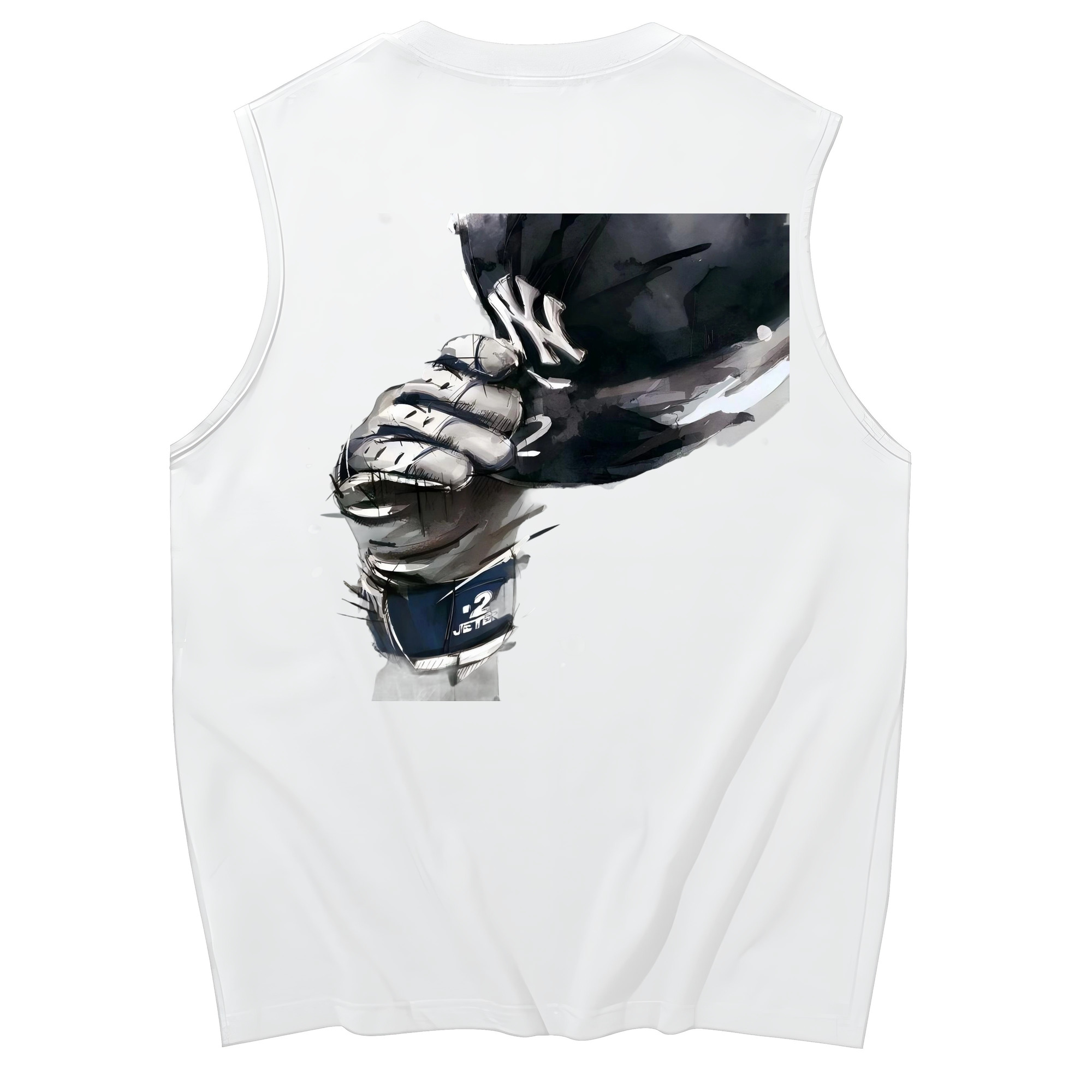 Derek Jeter 76 230g Pure Cotton Tank Top With Back Heat Transfer Print – Soft, Lightweight, Fitted Design – Stylish & Comfortable Casual Wear For Sports & Everyday Use