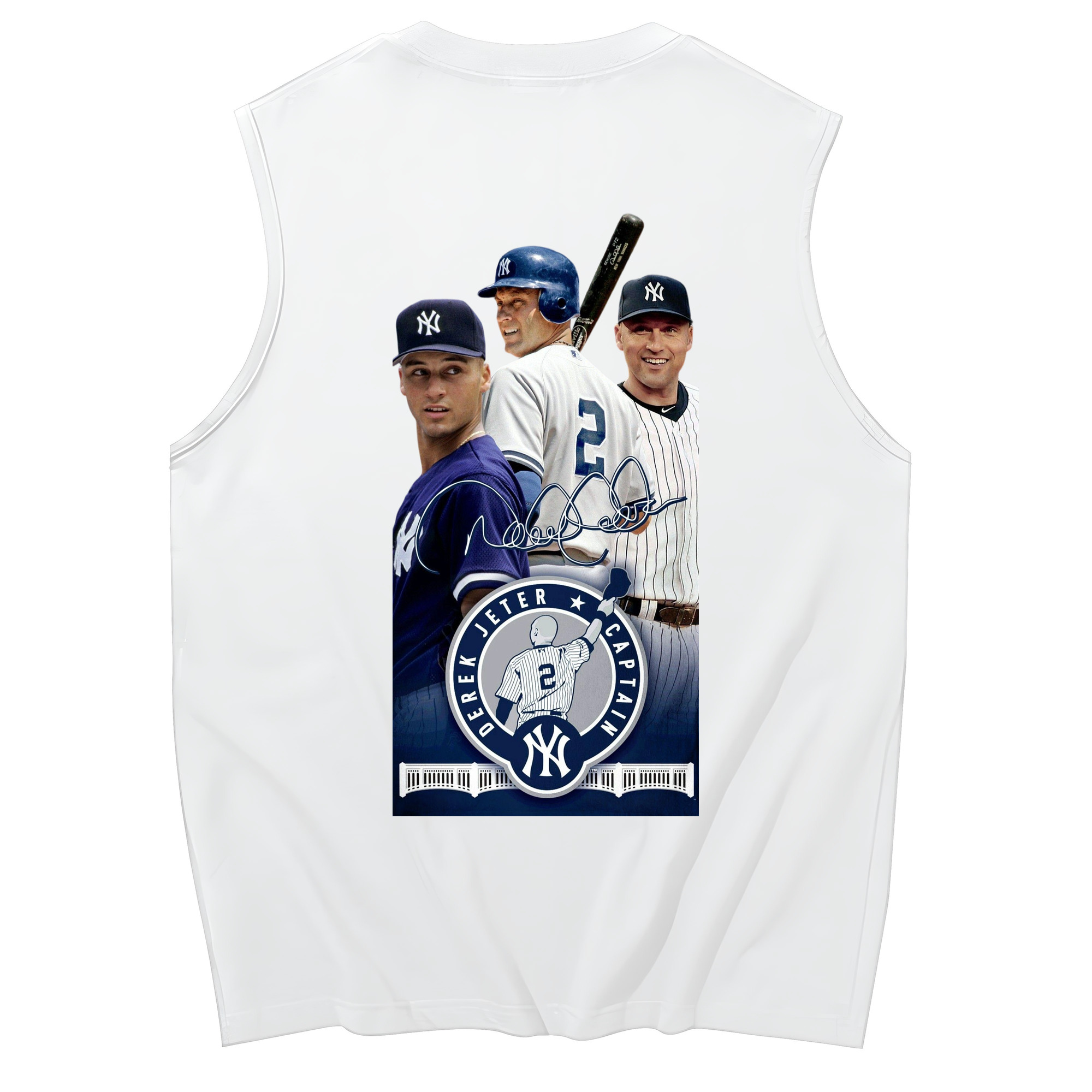 Derek Jeter 79 230g Pure Cotton Tank Top With Back Heat Transfer Print – Soft, Lightweight, Fitted Design – Stylish & Comfortable Casual Wear For Sports & Everyday Use