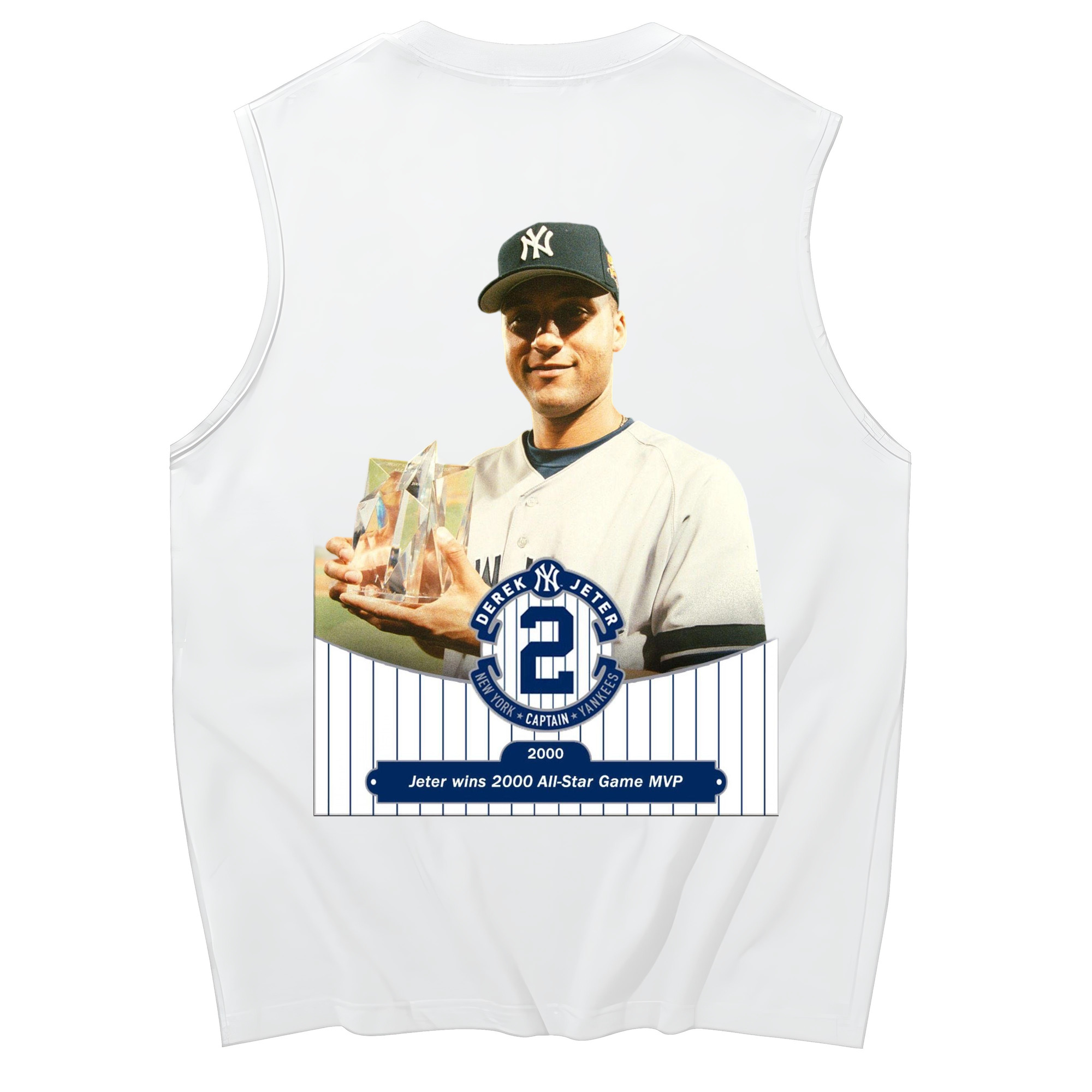 Derek Jeter 80 230g Pure Cotton Tank Top With Back Heat Transfer Print – Soft, Lightweight, Fitted Design – Stylish & Comfortable Casual Wear For Sports & Everyday Use