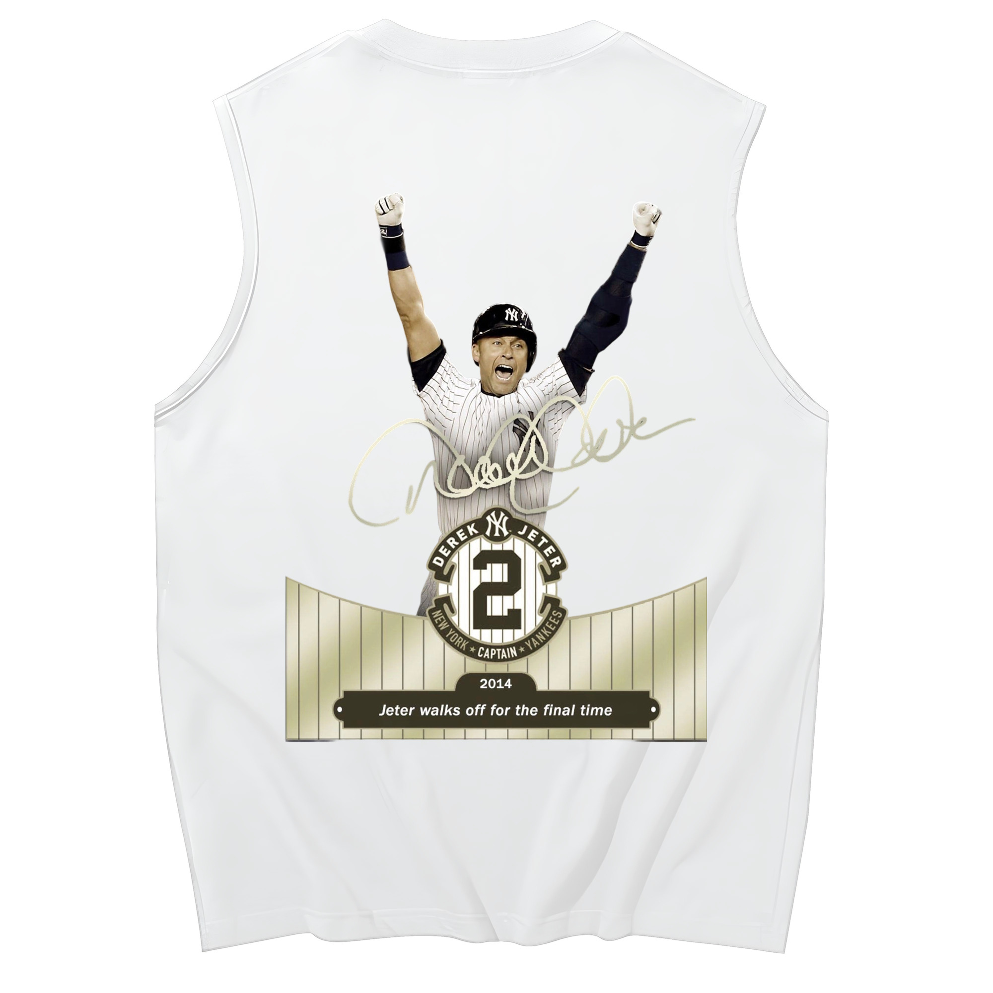 Derek Jeter 81 230g Pure Cotton Tank Top With Back Heat Transfer Print – Soft, Lightweight, Fitted Design – Stylish & Comfortable Casual Wear For Sports & Everyday Use