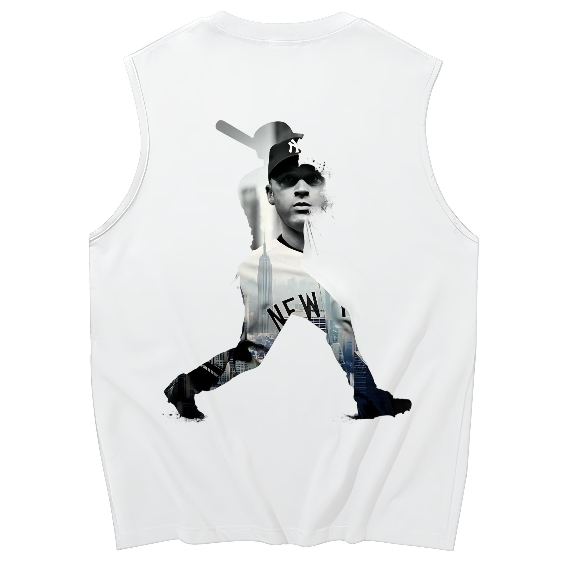 Derek Jeter 83 230g Pure Cotton Tank Top With Back Heat Transfer Print – Soft, Lightweight, Fitted Design – Stylish & Comfortable Casual Wear For Sports & Everyday Use