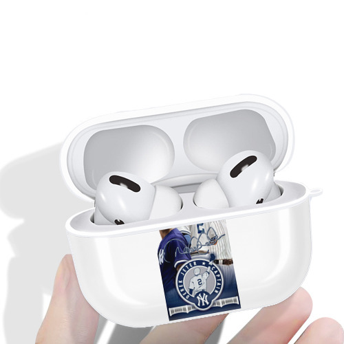 Derek Jeter 79 AirPods Pro Hard Case White With Keychain, Durable Flexible PC, Precise Cutouts, Anti-Fingerprint, Yellowing & Scratch Resistant, Full Protection, Washable