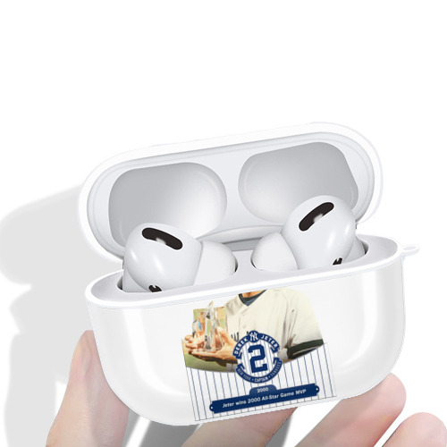 Derek Jeter 80 AirPods Pro Hard Case White With Keychain, Durable Flexible PC, Precise Cutouts, Anti-Fingerprint, Yellowing & Scratch Resistant, Full Protection, Washable