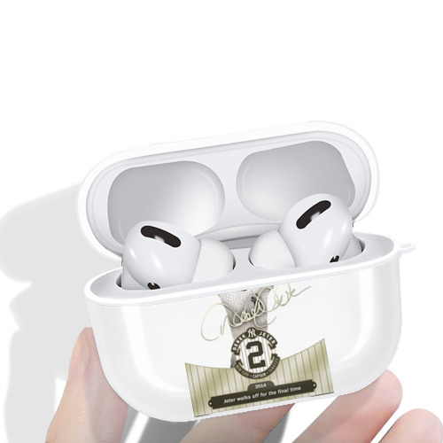 Derek Jeter 81 AirPods Pro Hard Case White With Keychain, Durable Flexible PC, Precise Cutouts, Anti-Fingerprint, Yellowing & Scratch Resistant, Full Protection, Washable