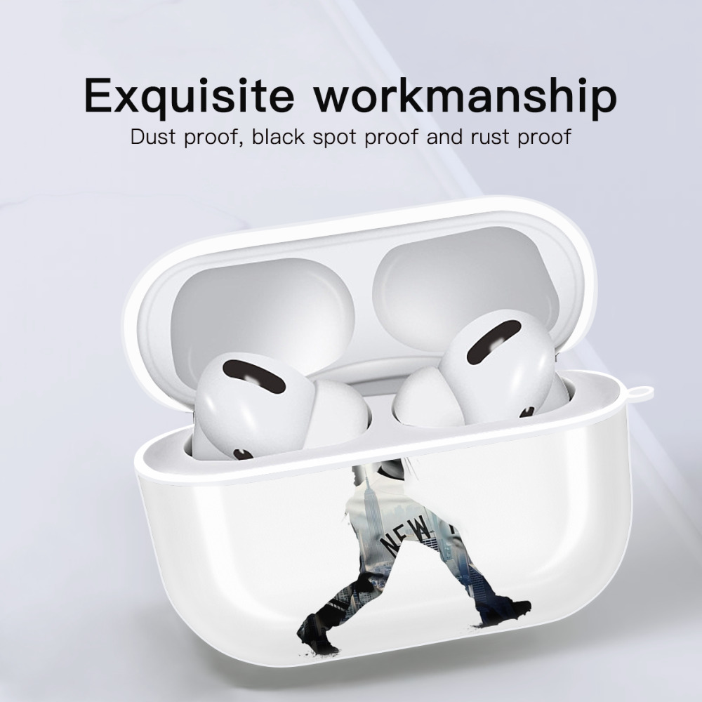 Derek Jeter 83 AirPods Pro Hard Case White With Keychain, Durable Flexible PC, Precise Cutouts, Anti-Fingerprint, Yellowing & Scratch Resistant, Full Protection, Washable