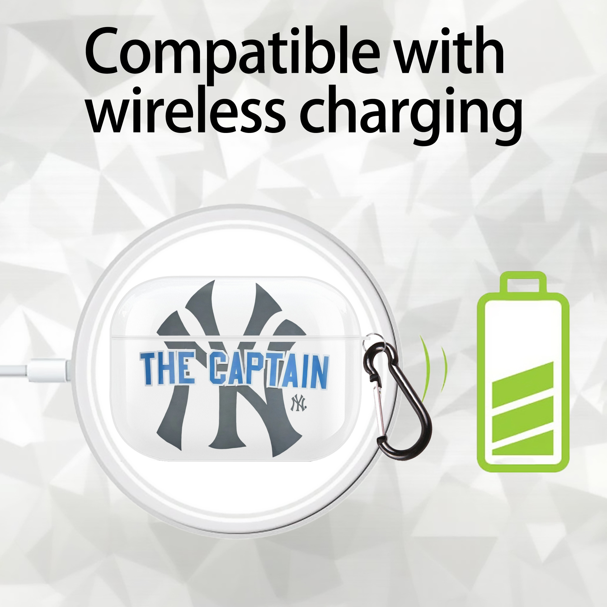 Derek Jeter 84 AirPods Pro Hard Case White With Keychain, Durable Flexible PC, Precise Cutouts, Anti-Fingerprint, Yellowing & Scratch Resistant, Full Protection, Washable