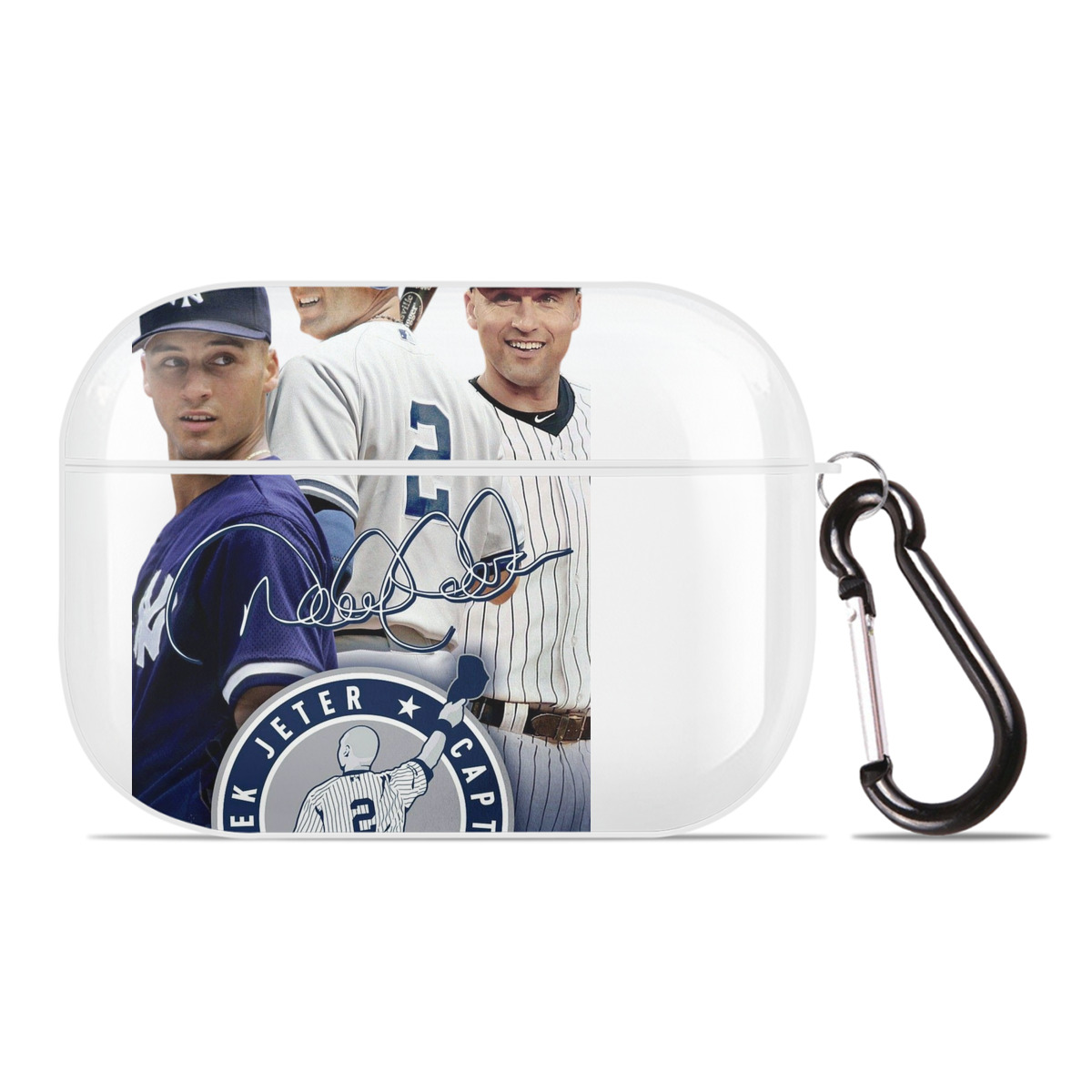 Derek Jeter 79 AirPods Pro Hard Case White With Keychain, Durable Flexible PC, Precise Cutouts, Anti-Fingerprint, Yellowing & Scratch Resistant, Full Protection, Washable