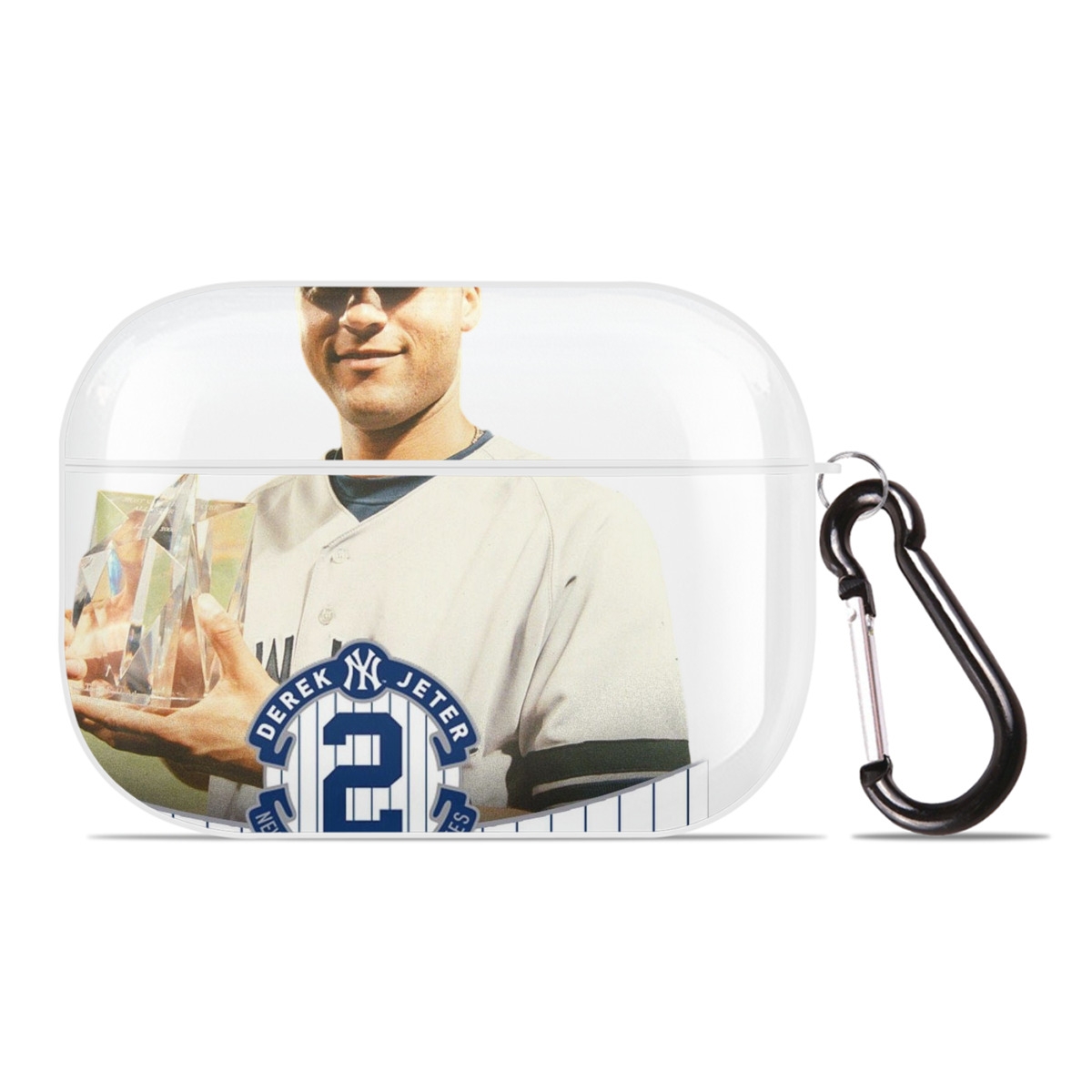 Derek Jeter 80 AirPods Pro Hard Case White With Keychain, Durable Flexible PC, Precise Cutouts, Anti-Fingerprint, Yellowing & Scratch Resistant, Full Protection, Washable
