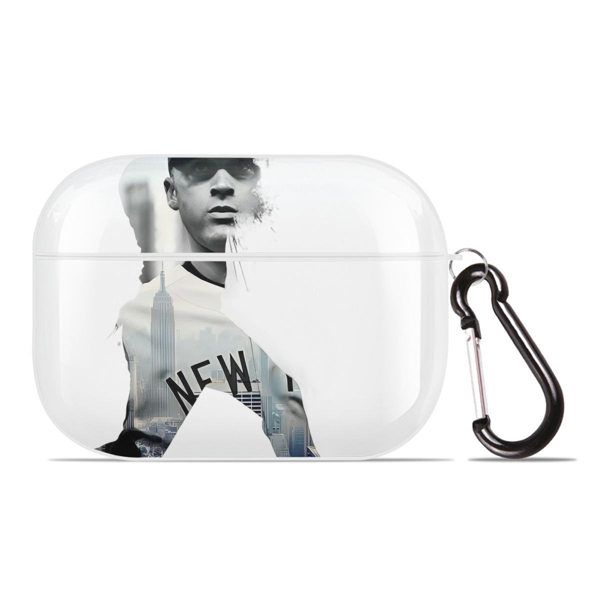 Derek Jeter 83 AirPods Pro Hard Case White With Keychain, Durable Flexible PC, Precise Cutouts, Anti-Fingerprint, Yellowing & Scratch Resistant, Full Protection, Washable