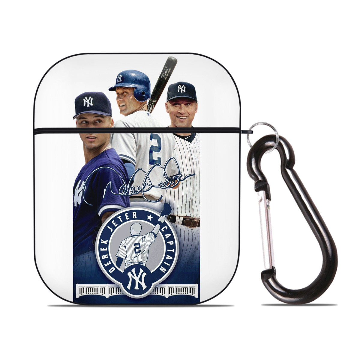 Derek Jeter 79 AirPods 2 Case Hard Shell Black, Flexible PC Material, Precise Cutouts, Full Protection, Anti-Fingerprint, Washable, Includes Keychain – Durable & Slim Design