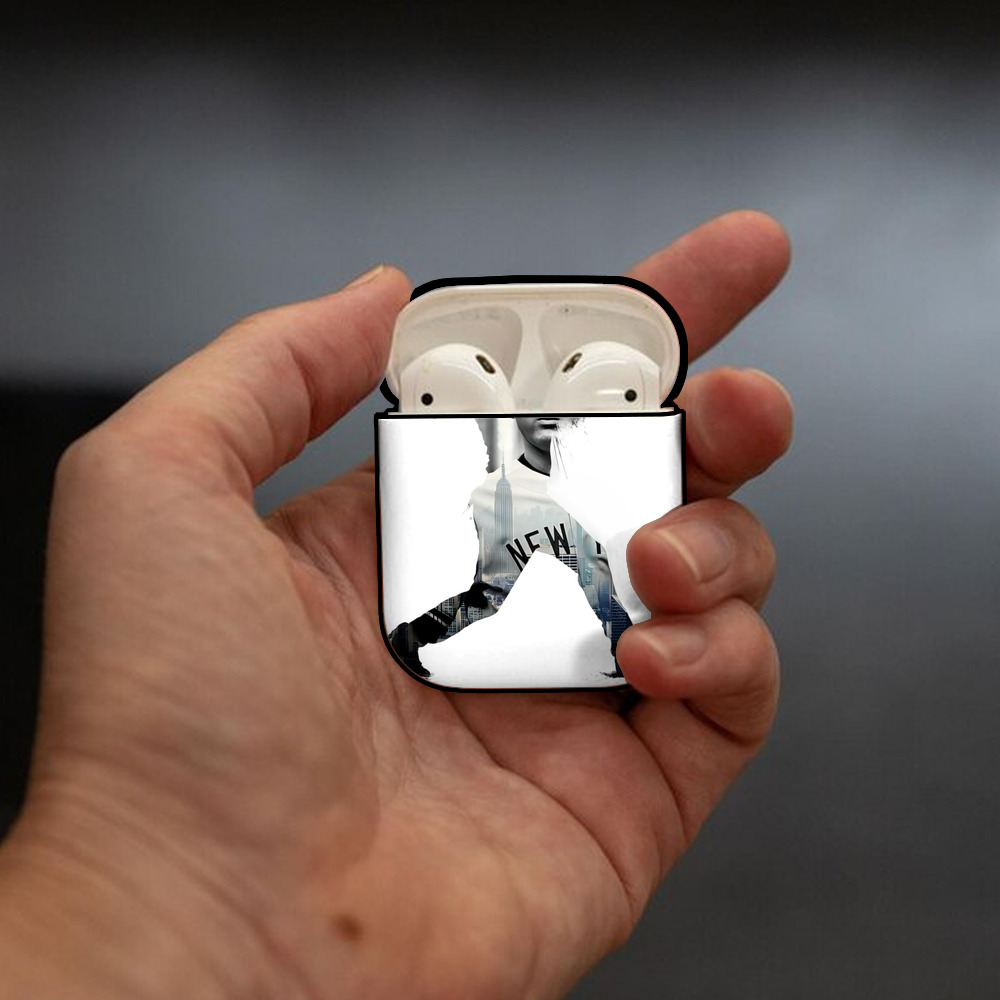 Derek Jeter 83 AirPods 2 Case Hard Shell Black, Flexible PC Material, Precise Cutouts, Full Protection, Anti-Fingerprint, Washable, Includes Keychain – Durable & Slim Design