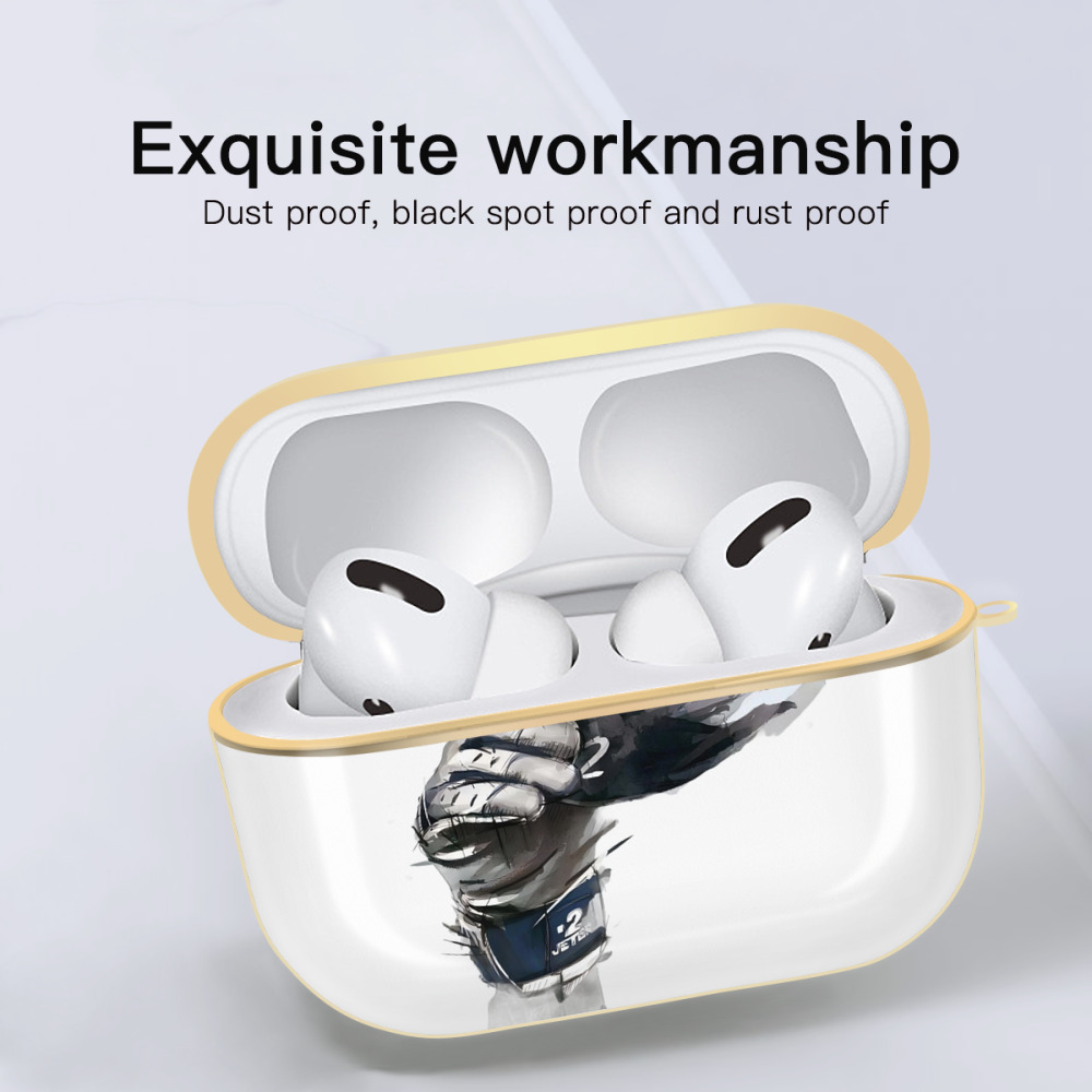 Derek Jeter 76 Luxury Gold AirPods Pro Case With Keychain, Flexible PC Material, Full Protection, Precise Cutouts, Anti-Fingerprint, Washable, Durable Design