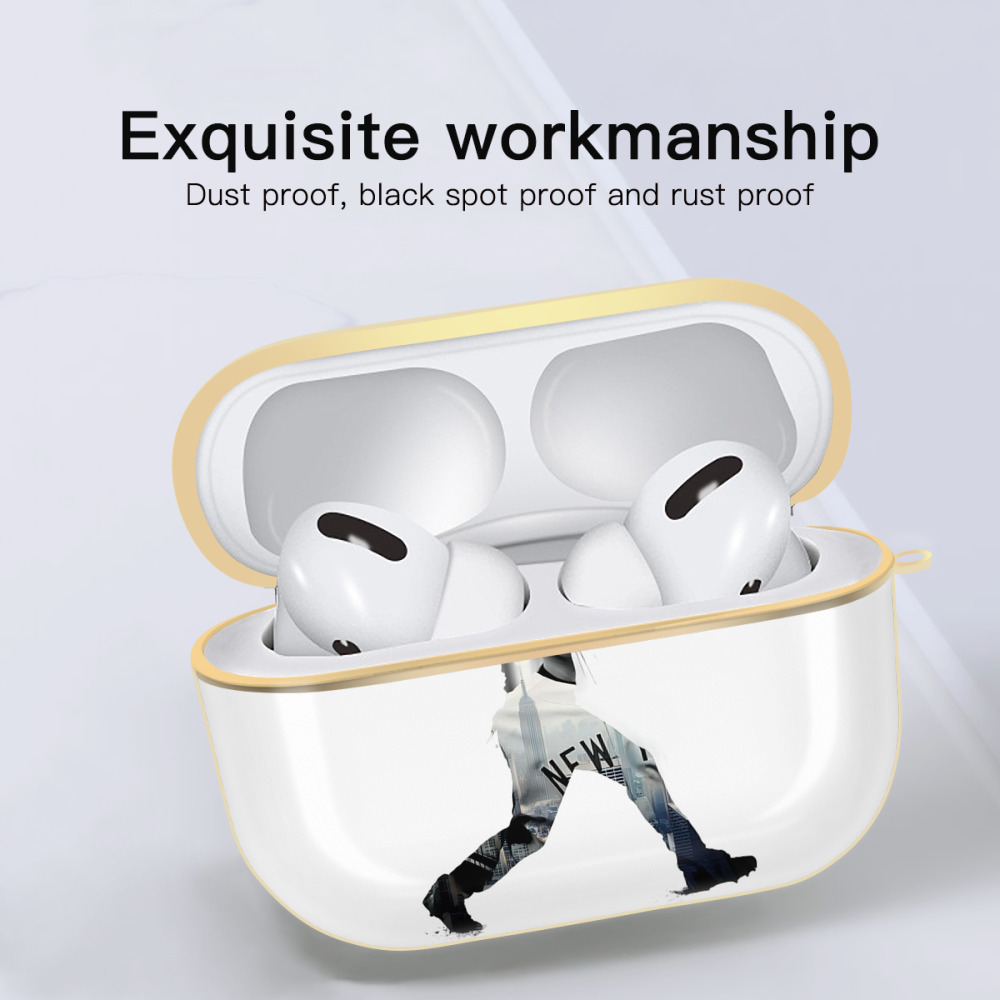 Derek Jeter 83 Luxury Gold AirPods Pro Case With Keychain, Flexible PC Material, Full Protection, Precise Cutouts, Anti-Fingerprint, Washable, Durable Design
