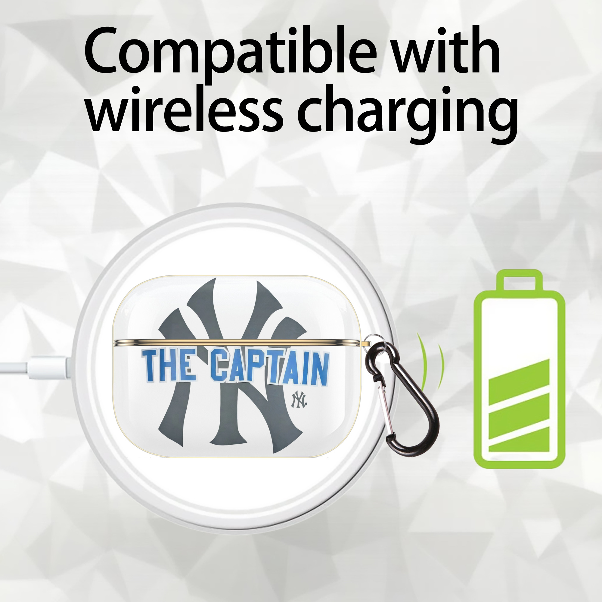 Derek Jeter 84 Luxury Gold AirPods Pro Case With Keychain, Flexible PC Material, Full Protection, Precise Cutouts, Anti-Fingerprint, Washable, Durable Design