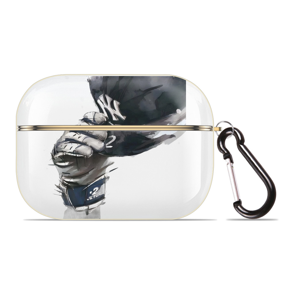 Derek Jeter 76 Luxury Gold AirPods Pro Case With Keychain, Flexible PC Material, Full Protection, Precise Cutouts, Anti-Fingerprint, Washable, Durable Design