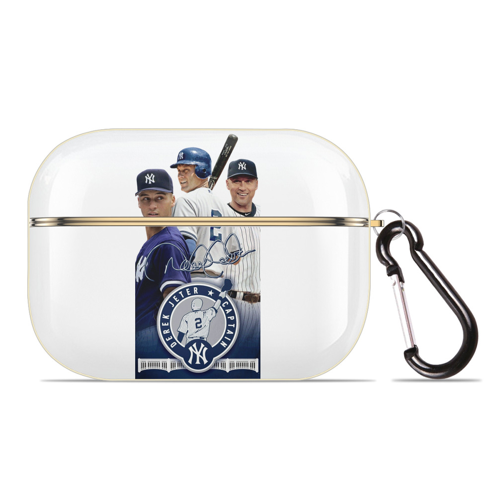 Derek Jeter 79 Luxury Gold AirPods Pro Case With Keychain, Flexible PC Material, Full Protection, Precise Cutouts, Anti-Fingerprint, Washable, Durable Design