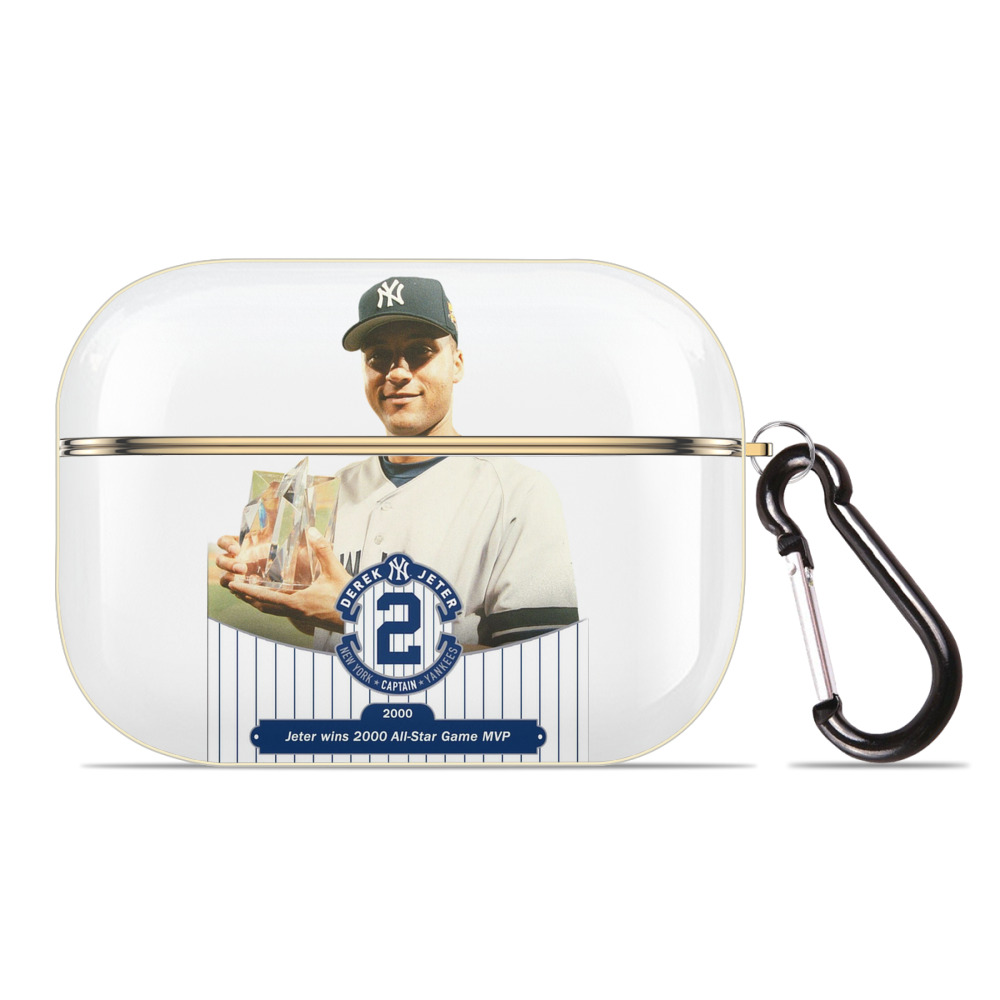 Derek Jeter 80 Luxury Gold AirPods Pro Case With Keychain, Flexible PC Material, Full Protection, Precise Cutouts, Anti-Fingerprint, Washable, Durable Design