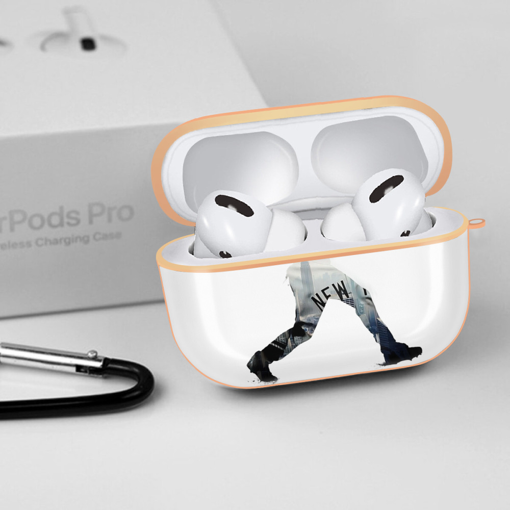 Derek Jeter 83 AirPods Pro Protective Case Rose Gold, Flexible PC Material, Precise Fit, Anti-Slip Cover, Full Protection, Fingerprint Resistant, Washable With Keychain