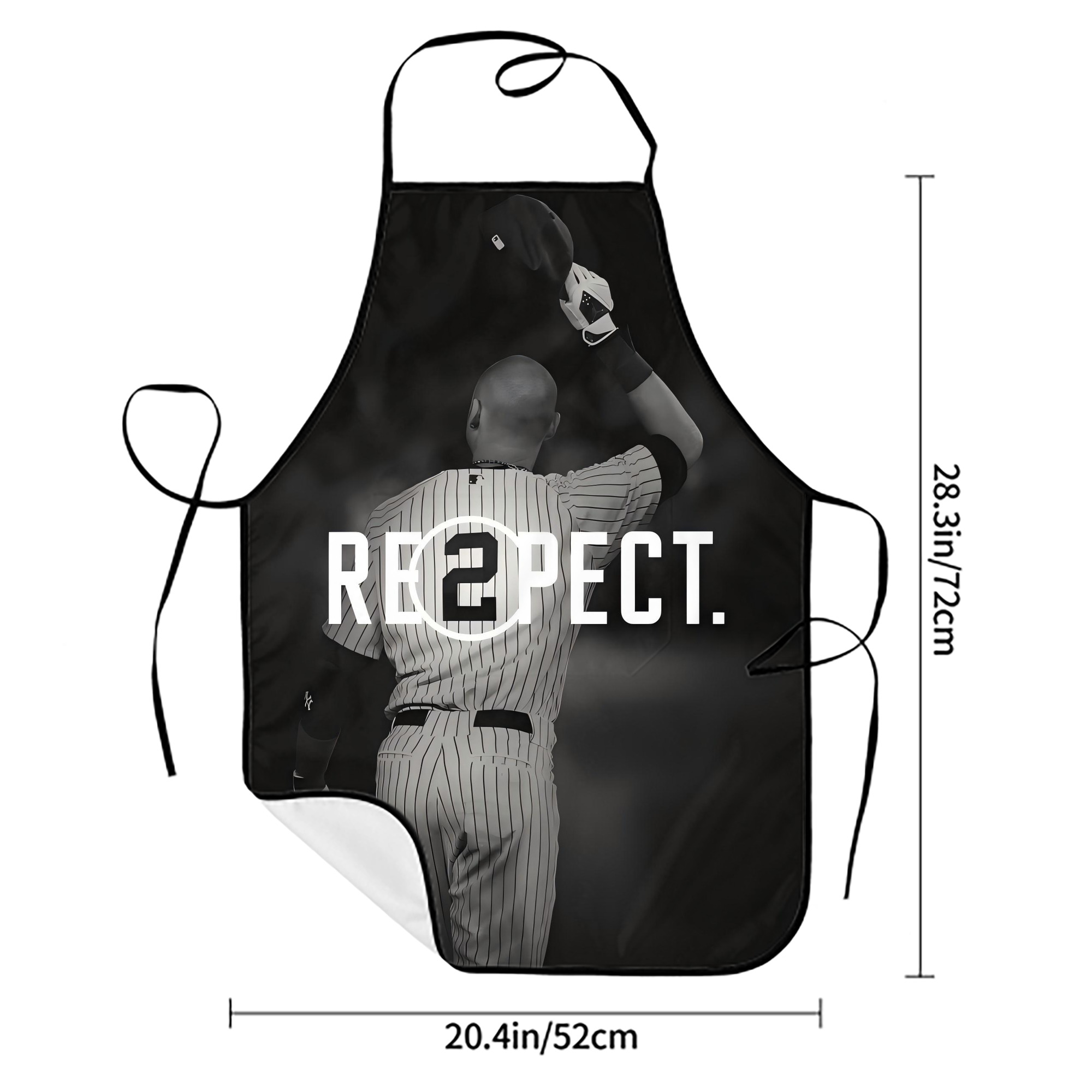 Derek Jeter 37 Stain-Resistant Polyester Apron With Pocket – Full Print, Waterproof, Anti-Wrinkle, Anti-Pilling – Ideal For Kitchen, BBQ, Restaurant, Salon & More
