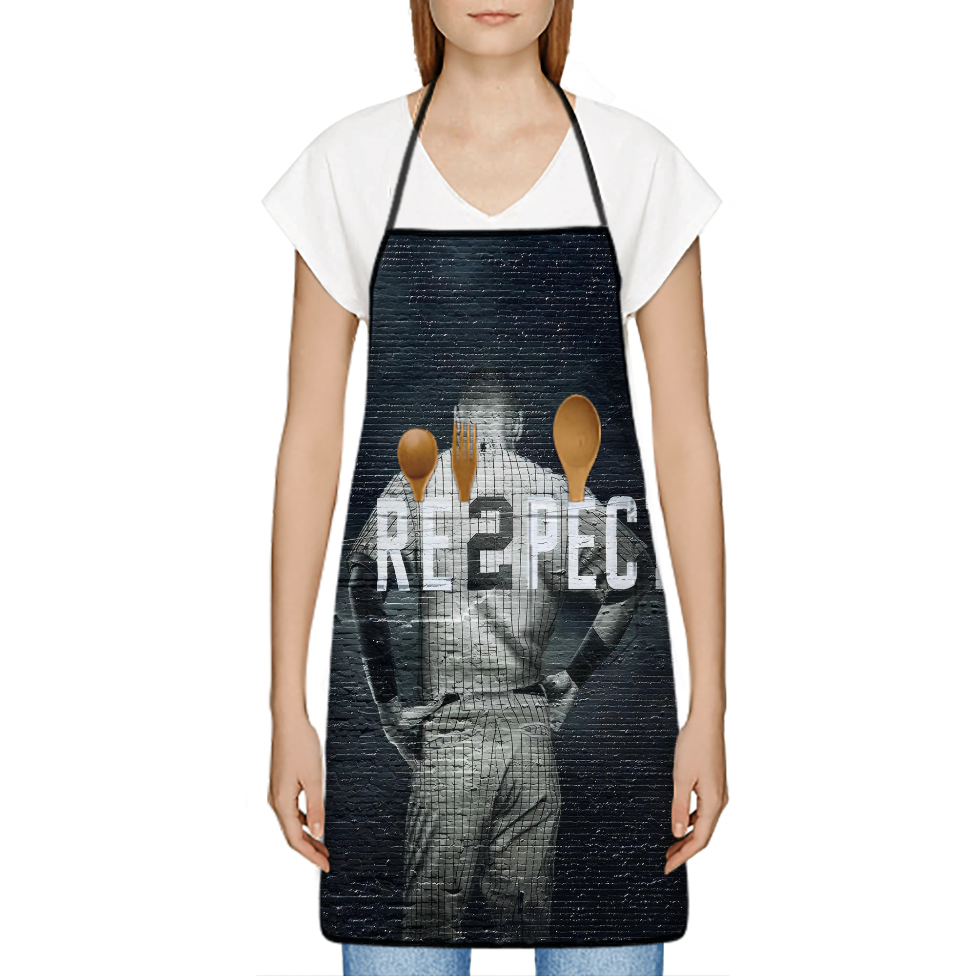 Derek Jeter 48 Stain-Resistant Polyester Apron With Pocket – Full Print, Waterproof, Anti-Wrinkle, Anti-Pilling – Ideal For Kitchen, BBQ, Restaurant, Salon & More