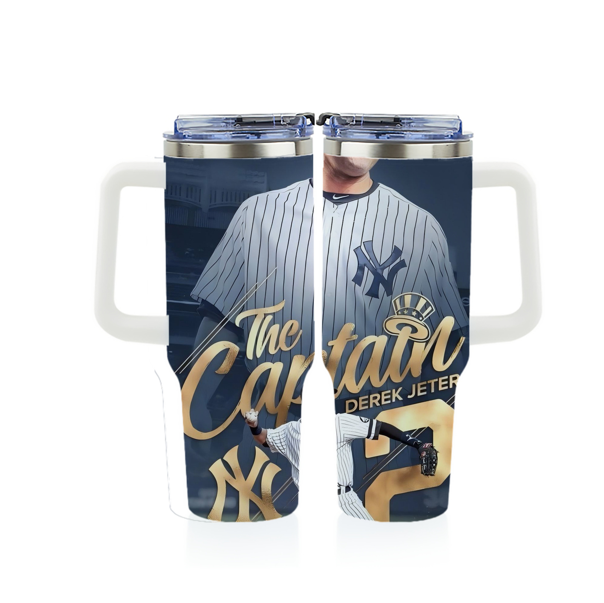 Derek Jeter 29 40oz Full Wrap Car Tumbler – Durable Stainless Steel Travel Mug With Vibrant UV Print – Double Wall Insulated, Fits Most Car Cup Holders
