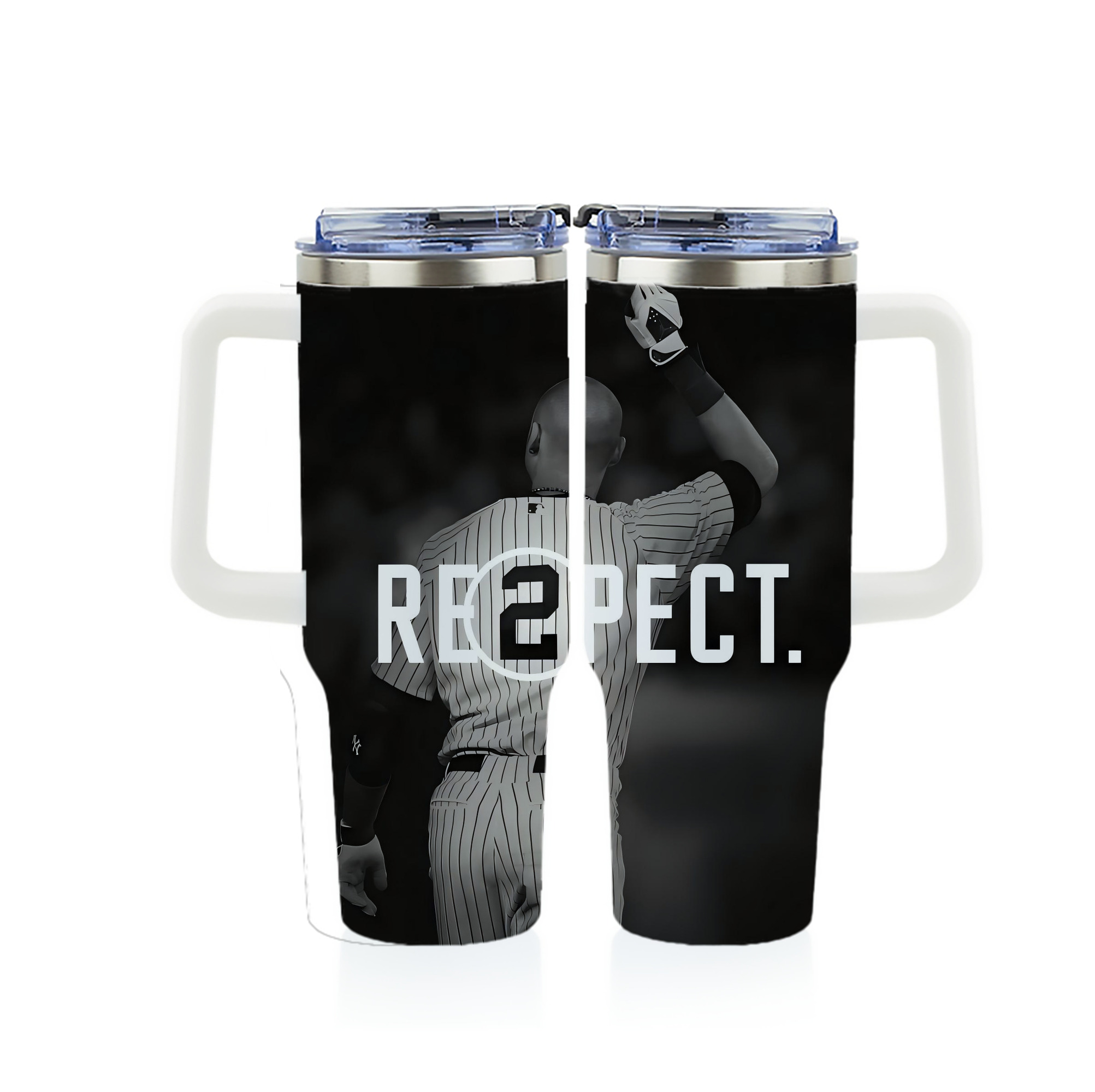 Derek Jeter 37 40oz Full Wrap Car Tumbler – Durable Stainless Steel Travel Mug With Vibrant UV Print – Double Wall Insulated, Fits Most Car Cup Holders