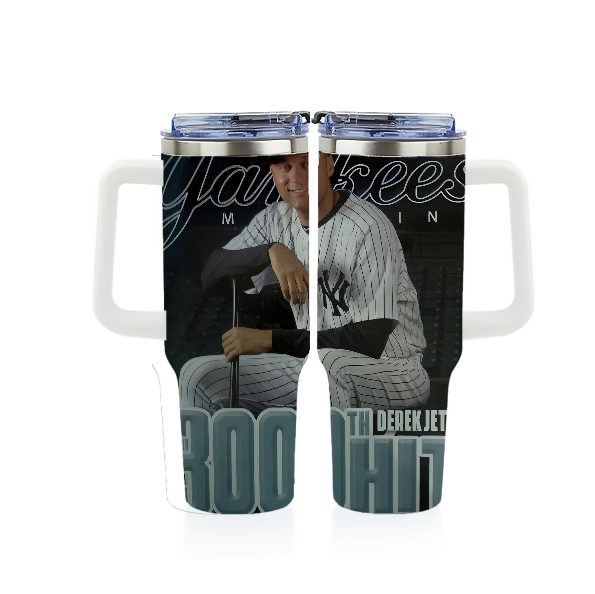 Derek Jeter 43 40oz Full Wrap Car Tumbler – Durable Stainless Steel Travel Mug With Vibrant UV Print – Double Wall Insulated, Fits Most Car Cup Holders