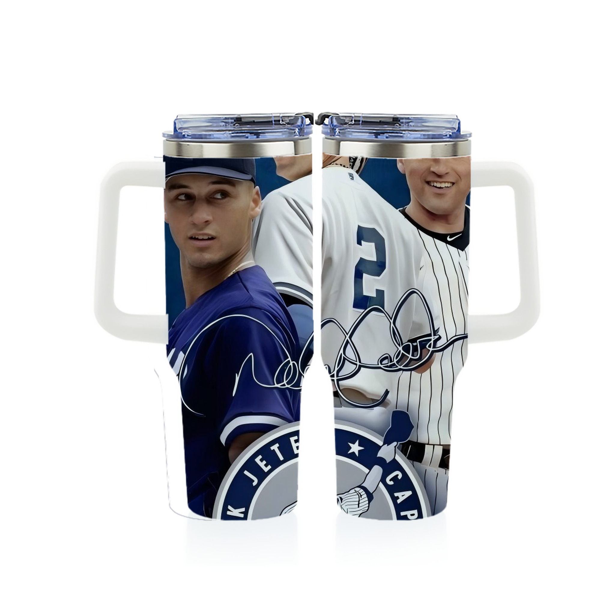 Derek Jeter 47 40oz Full Wrap Car Tumbler – Durable Stainless Steel Travel Mug With Vibrant UV Print – Double Wall Insulated, Fits Most Car Cup Holders