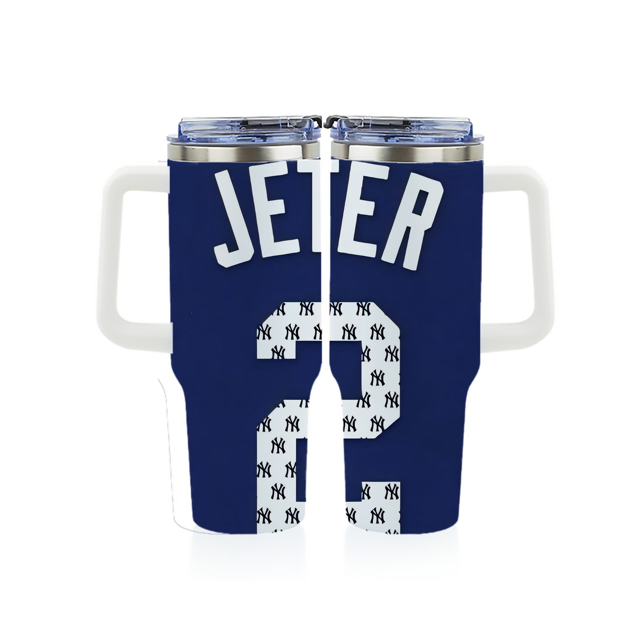Derek Jeter 50 40oz Full Wrap Car Tumbler – Durable Stainless Steel Travel Mug With Vibrant UV Print – Double Wall Insulated, Fits Most Car Cup Holders