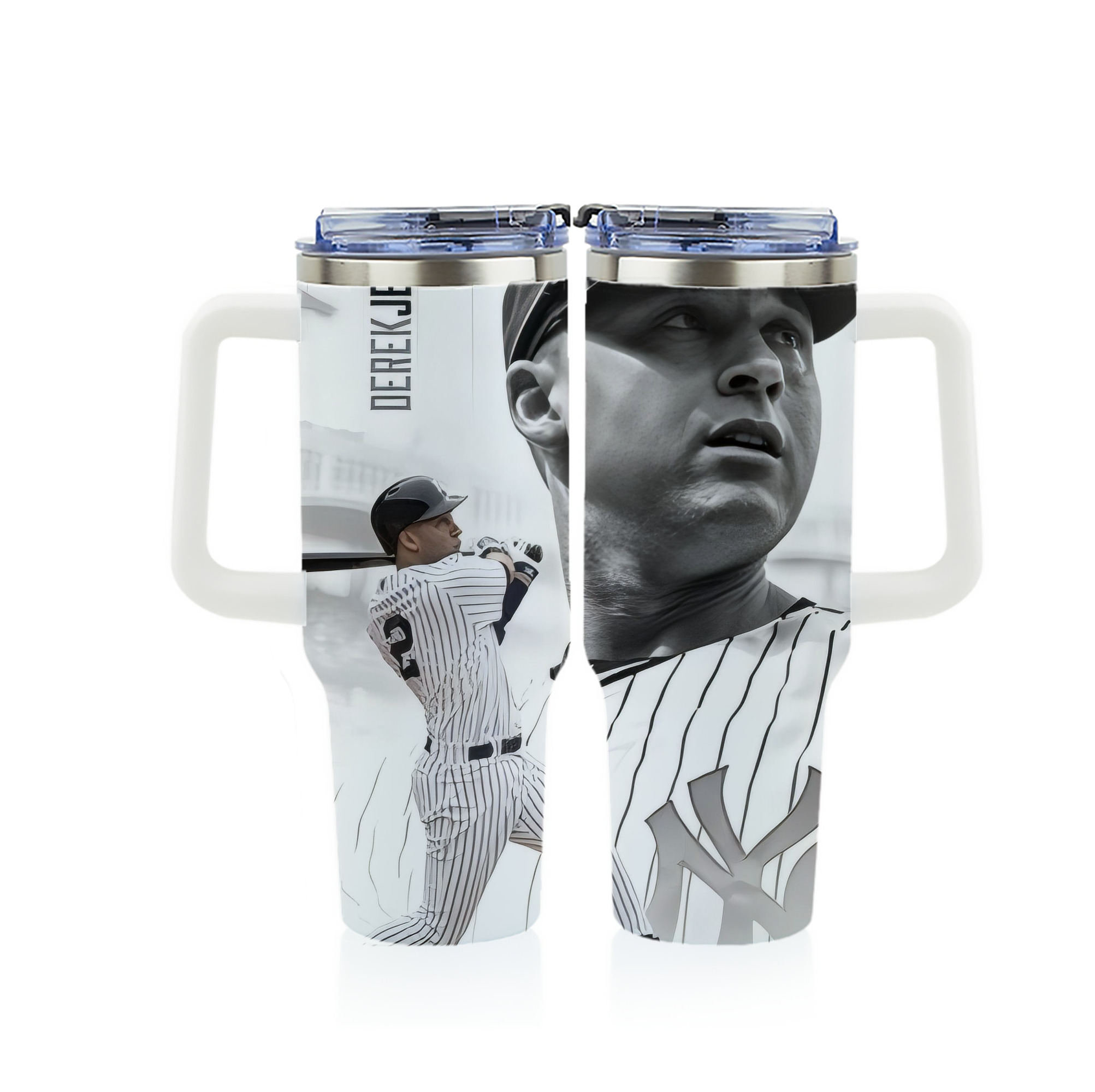 Derek Jeter 61 40oz Full Wrap Car Tumbler – Durable Stainless Steel Travel Mug With Vibrant UV Print – Double Wall Insulated, Fits Most Car Cup Holders