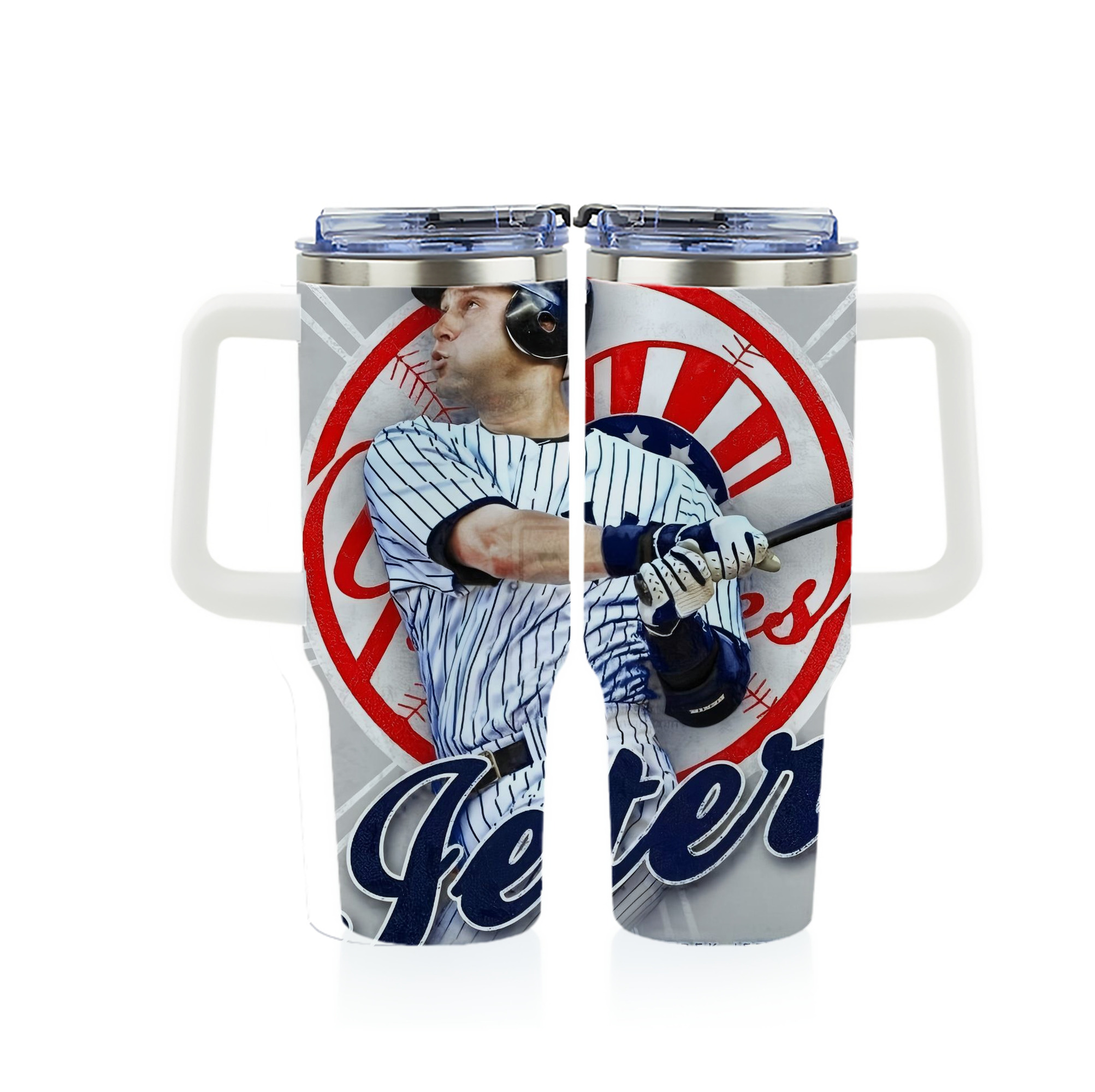 Derek Jeter 62 40oz Full Wrap Car Tumbler – Durable Stainless Steel Travel Mug With Vibrant UV Print – Double Wall Insulated, Fits Most Car Cup Holders