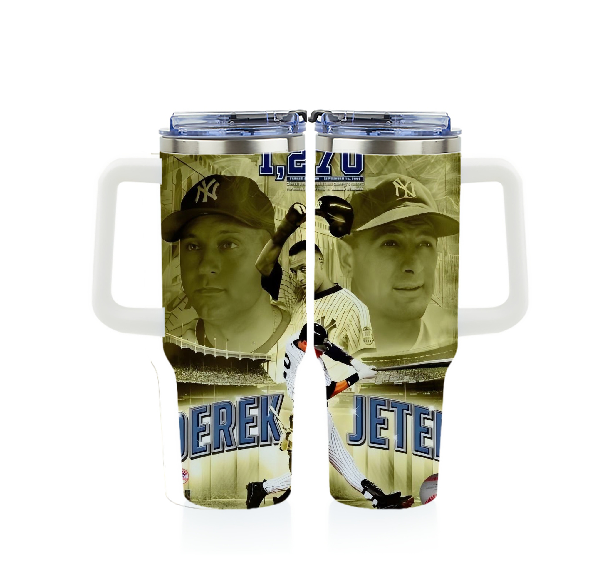 Derek Jeter 86 40oz Full Wrap Car Tumbler – Durable Stainless Steel Travel Mug With Vibrant UV Print – Double Wall Insulated, Fits Most Car Cup Holders