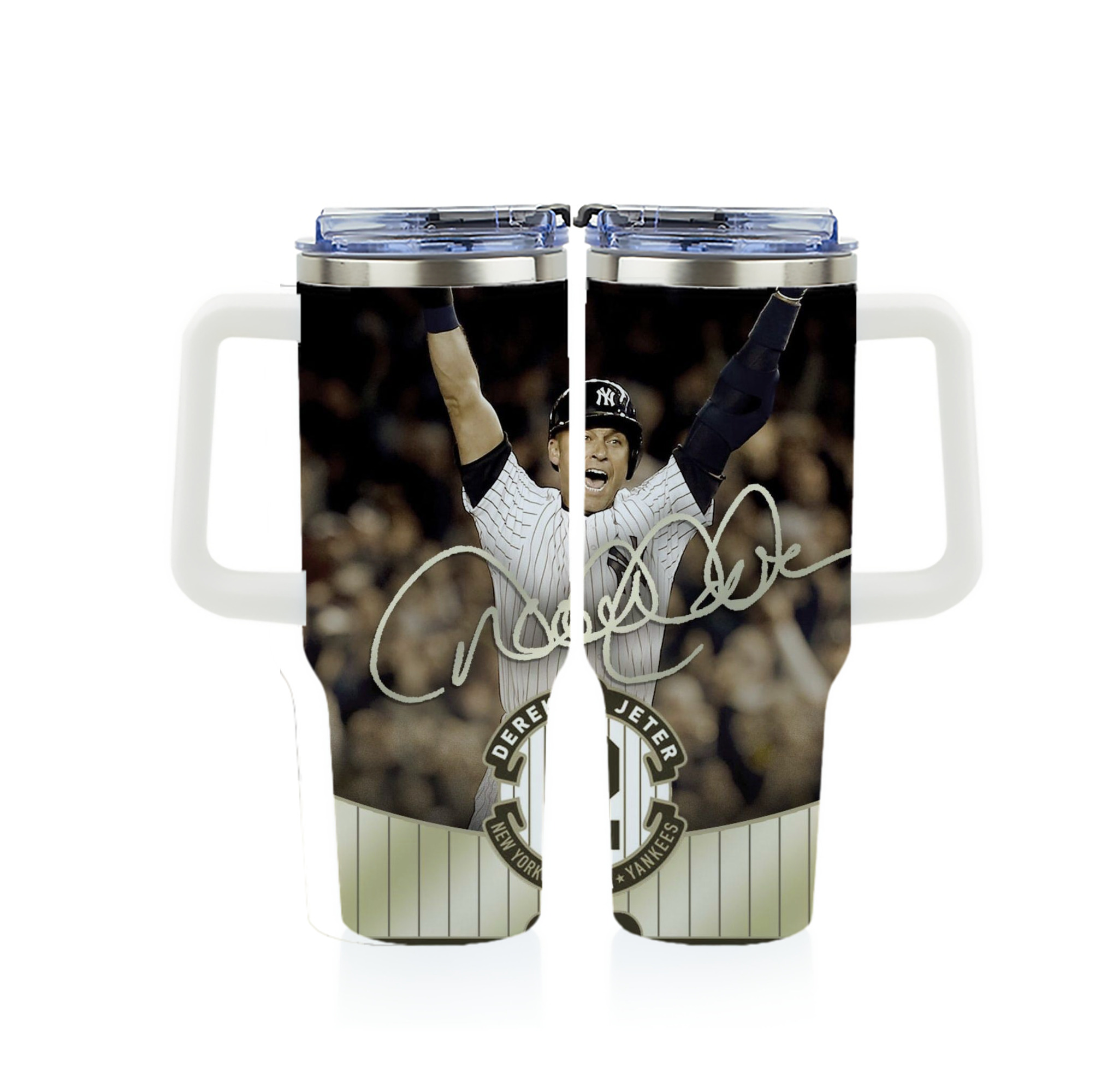 Derek Jeter 95 40oz Full Wrap Car Tumbler – Durable Stainless Steel Travel Mug With Vibrant UV Print – Double Wall Insulated, Fits Most Car Cup Holders