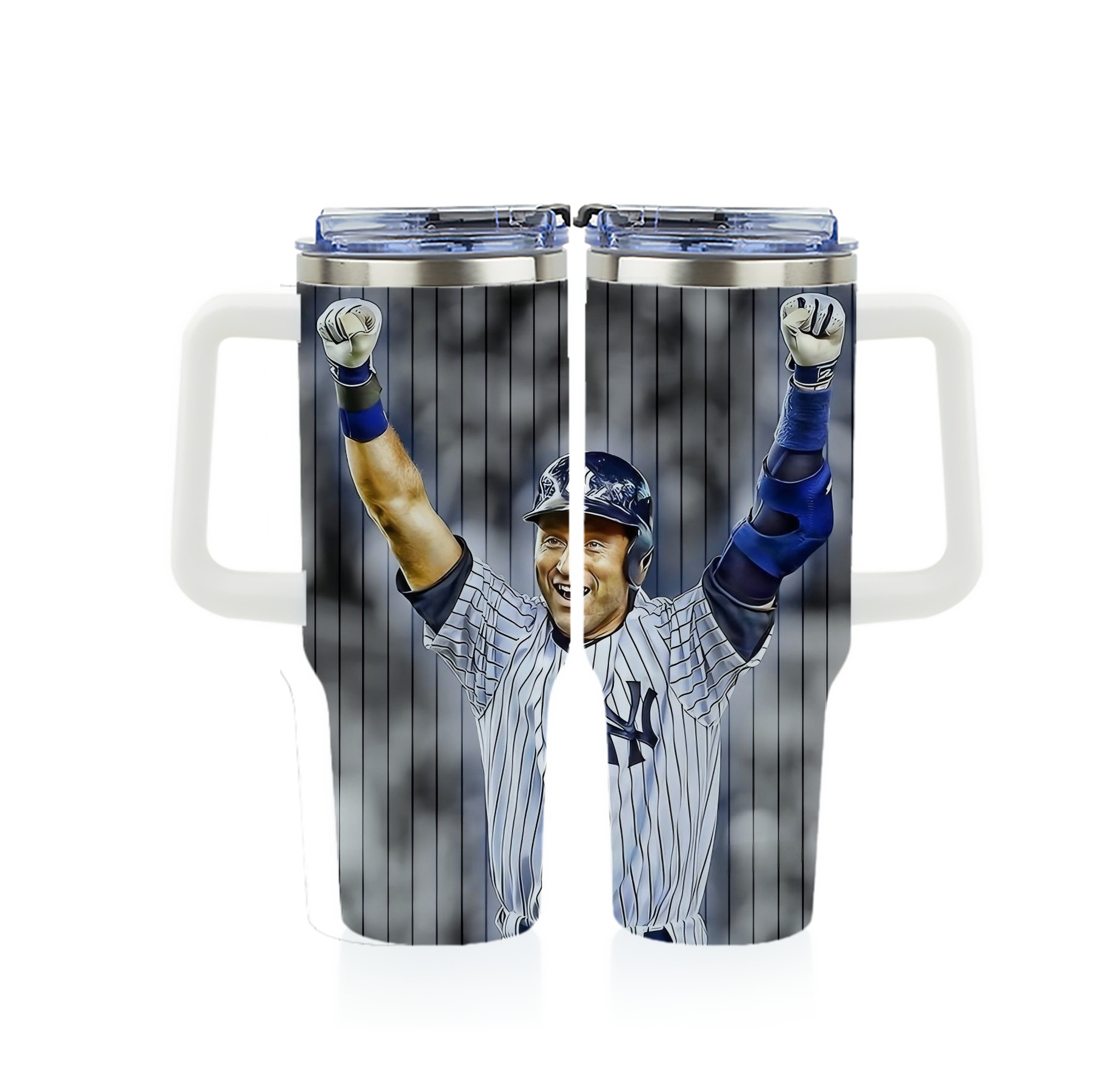 Derek Jeter 96 40oz Full Wrap Car Tumbler – Durable Stainless Steel Travel Mug With Vibrant UV Print – Double Wall Insulated, Fits Most Car Cup Holders