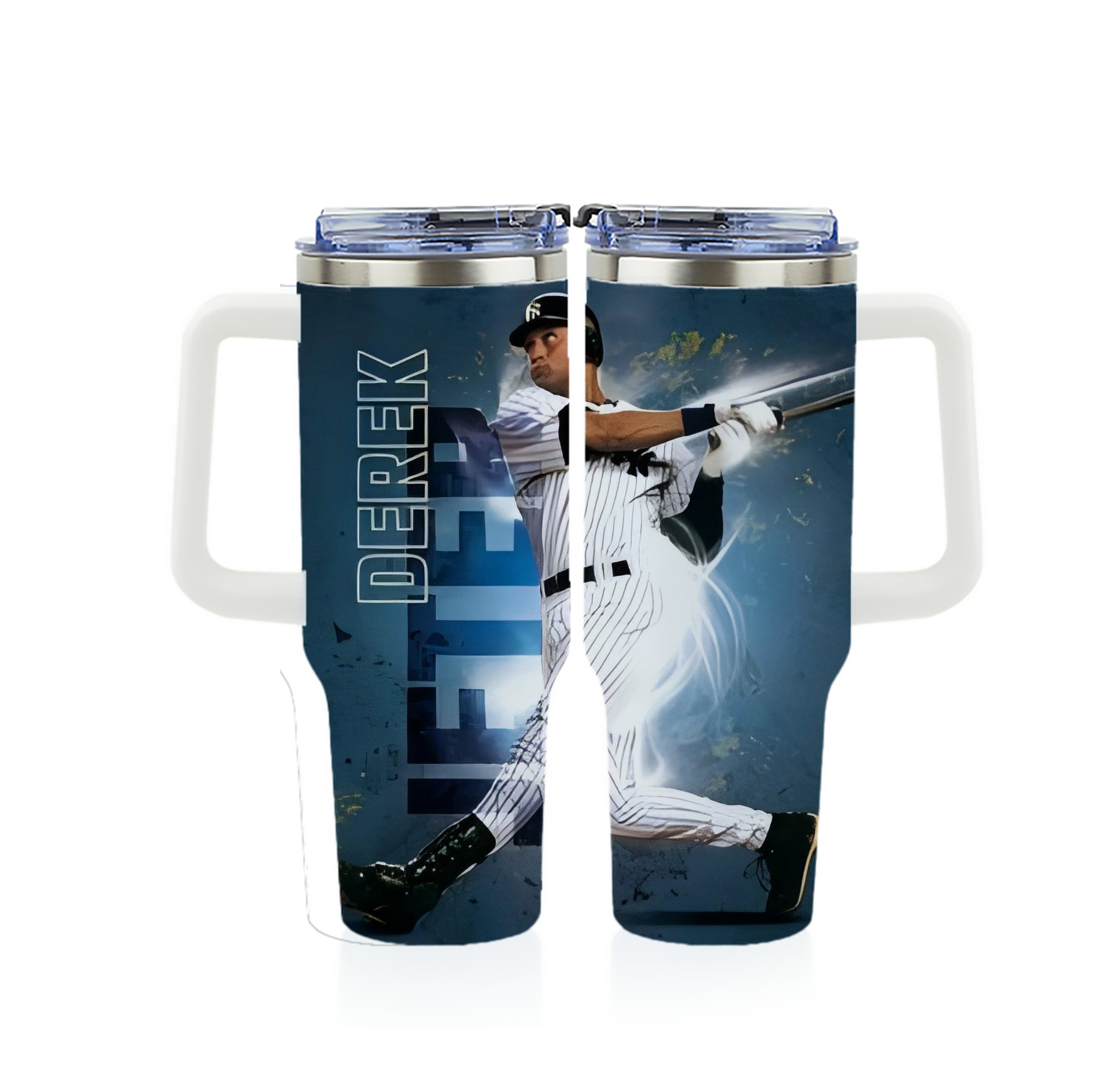 Derek Jeter 99 40oz Full Wrap Car Tumbler – Durable Stainless Steel Travel Mug With Vibrant UV Print – Double Wall Insulated, Fits Most Car Cup Holders