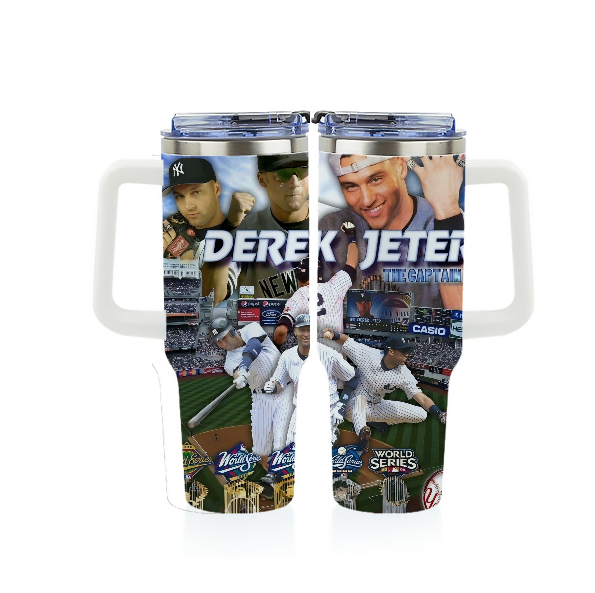 Derek Jeter 100 40oz Full Wrap Car Tumbler – Durable Stainless Steel Travel Mug With Vibrant UV Print – Double Wall Insulated, Fits Most Car Cup Holders