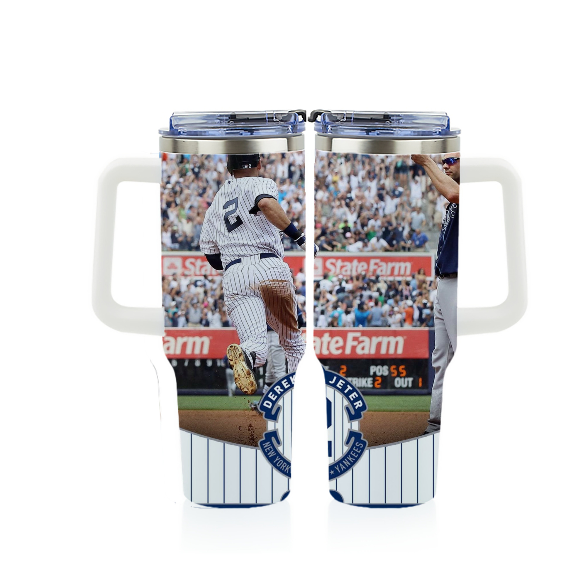 Derek Jeter 102 40oz Full Wrap Car Tumbler – Durable Stainless Steel Travel Mug With Vibrant UV Print – Double Wall Insulated, Fits Most Car Cup Holders