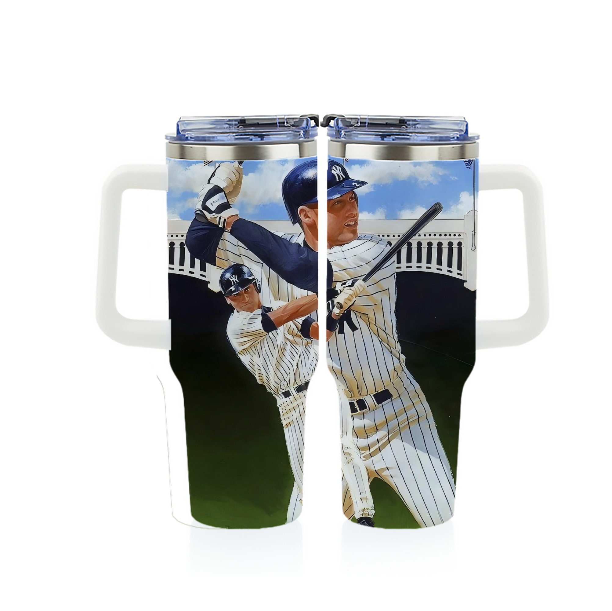 Derek Jeter 108 40oz Full Wrap Car Tumbler – Durable Stainless Steel Travel Mug With Vibrant UV Print – Double Wall Insulated, Fits Most Car Cup Holders