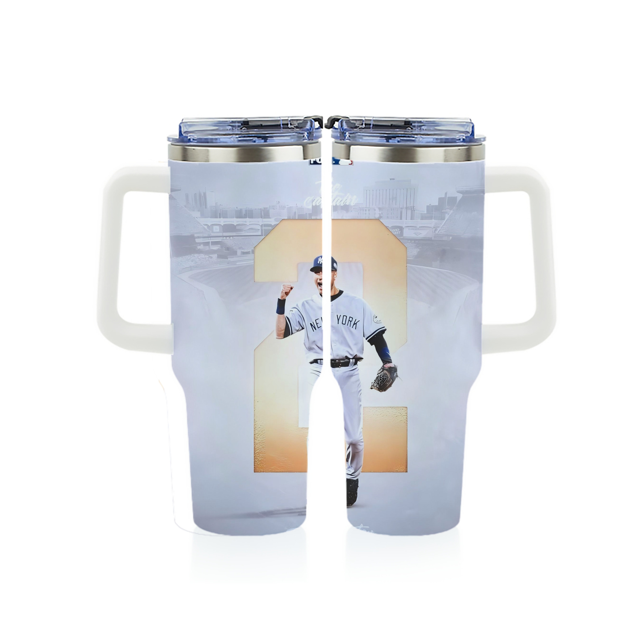 Derek Jeter 112 40oz Full Wrap Car Tumbler – Durable Stainless Steel Travel Mug With Vibrant UV Print – Double Wall Insulated, Fits Most Car Cup Holders