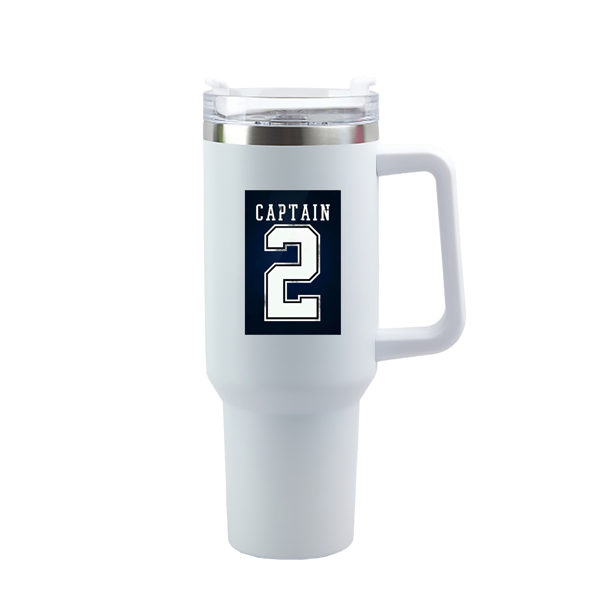 Derek Jeter 28 40oz Handle Car Tumbler – Durable Stainless Steel Travel Mug With UV Print – Double Wall Insulated, Fits Most Car Cup Holders