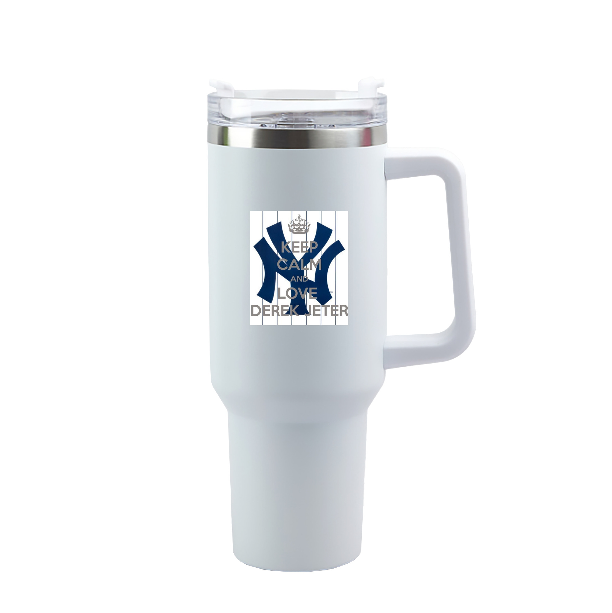 Derek Jeter 39 40oz Handle Car Tumbler – Durable Stainless Steel Travel Mug With UV Print – Double Wall Insulated, Fits Most Car Cup Holders