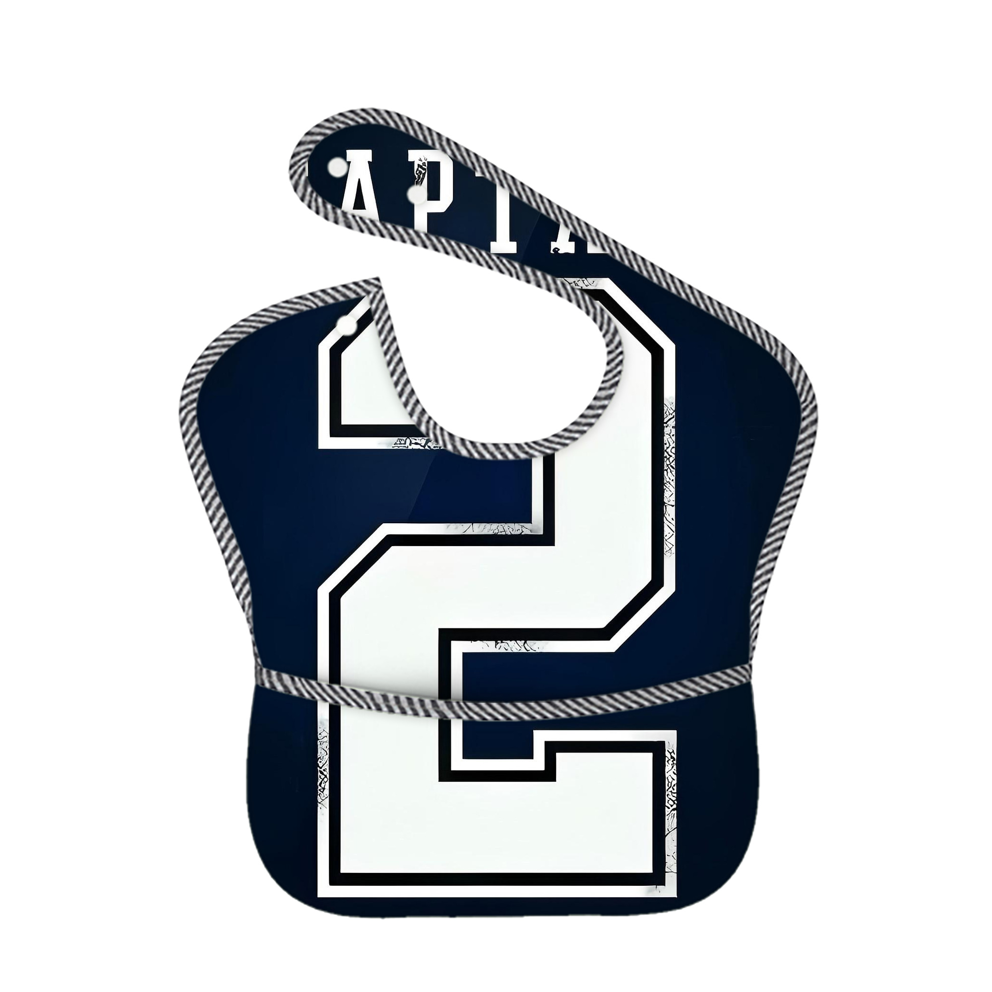 Derek Jeter 28 Adjustable Waterproof Toddler Bib – Full-Print Durable Polyester – Foldable Crumb Pocket – Easy Snap Closure – Soft